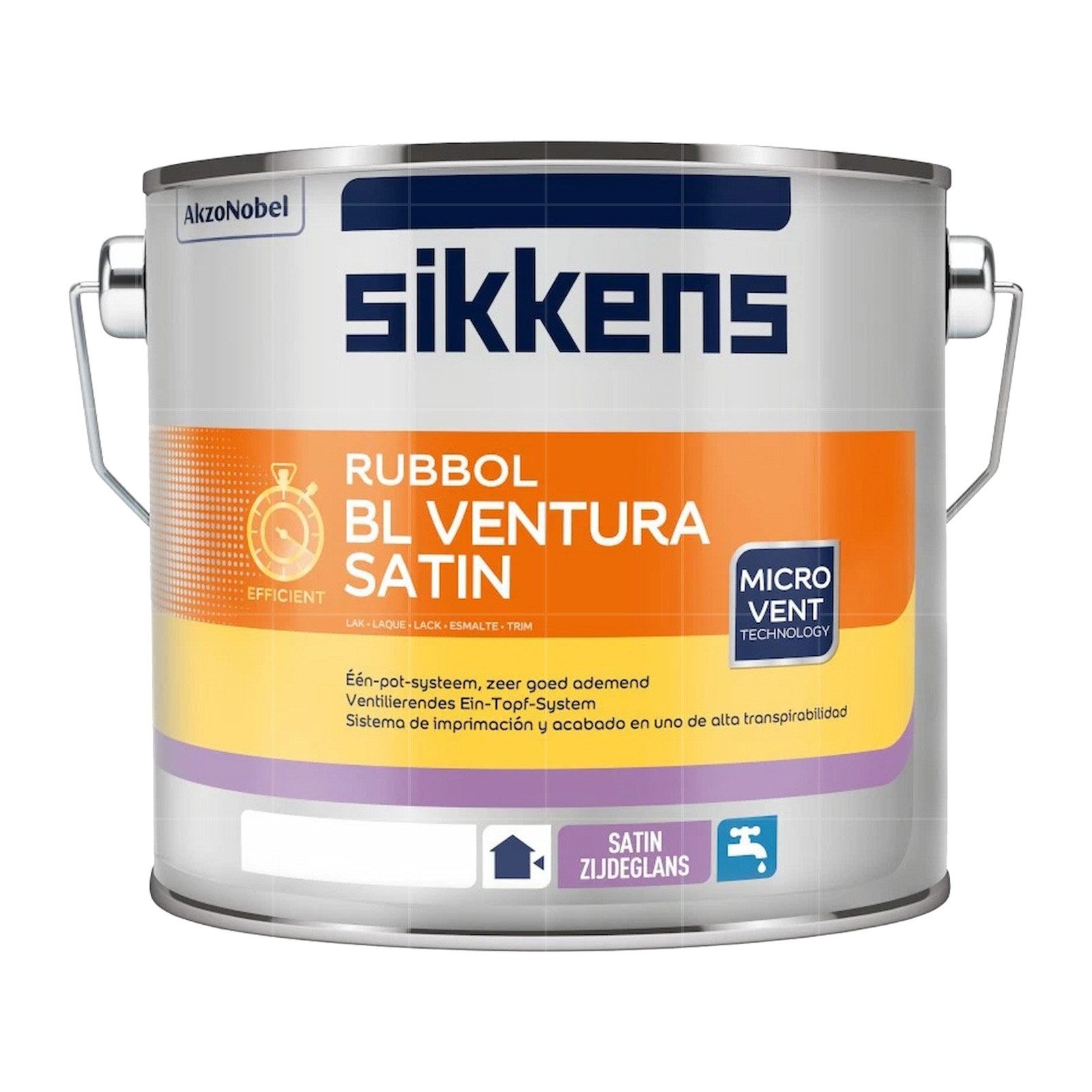 Sikkens Tür- und Fensterlack RUBBOL BL VENTURA SATIN - 2.5 LTR (WEISS)