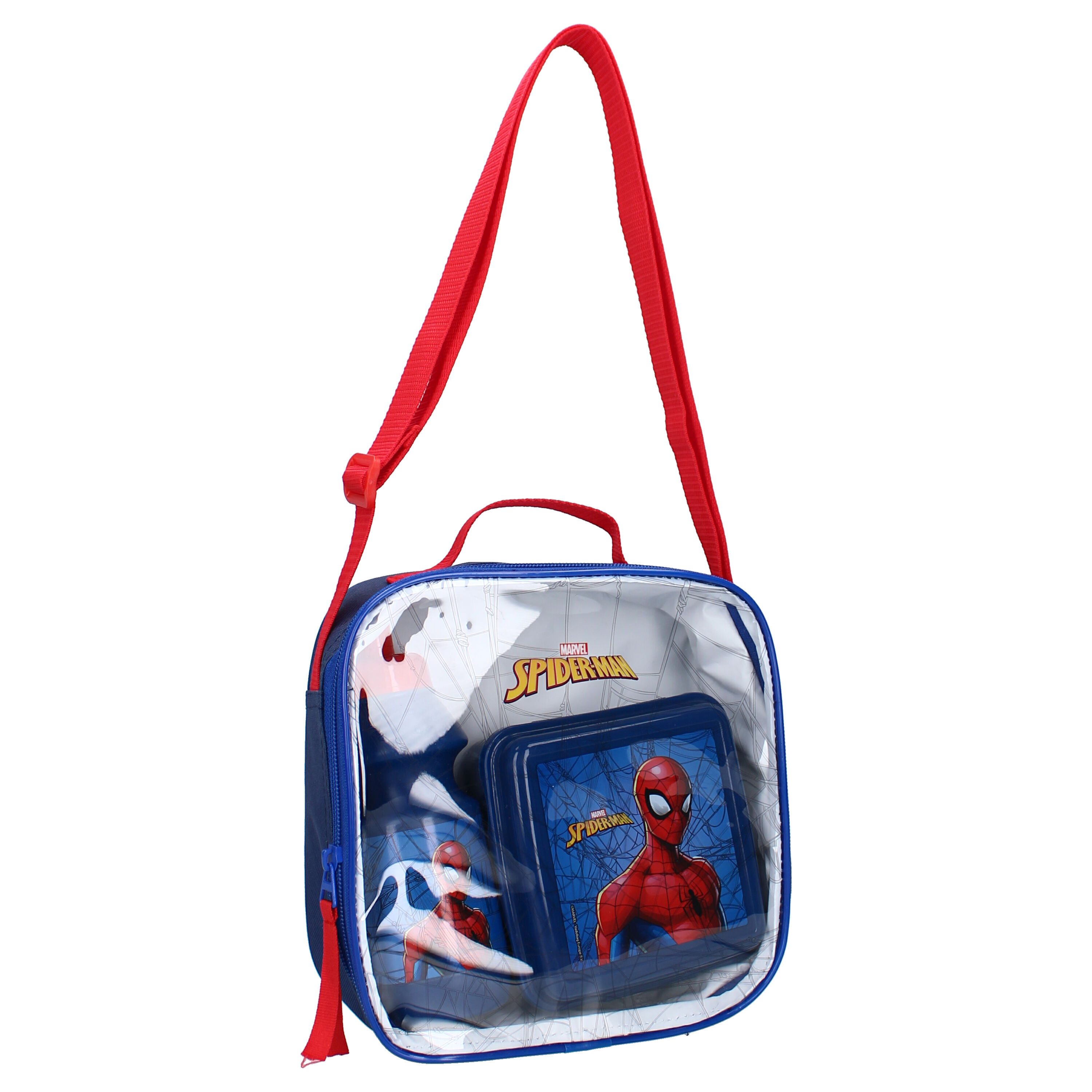 Spiderman Lunchbox Lunchbag inklusive Lunchbox und Trinkflasche für Kinder