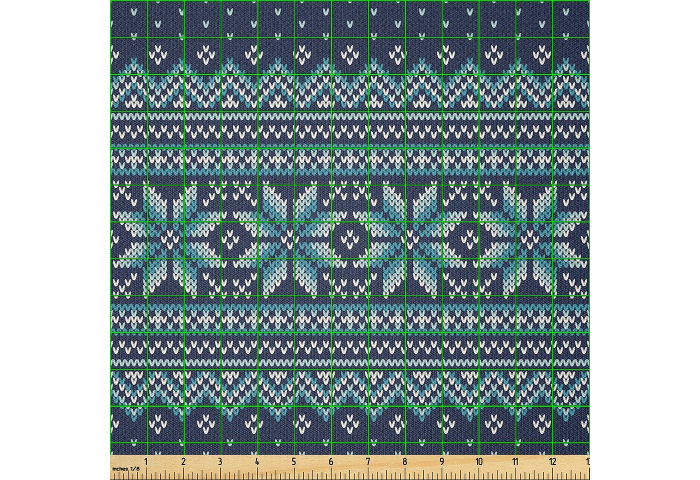 Thumbnail - Abakuhaus Stoff ausdehnbar mit Elestan für Heimwerkarbeiten und Näharbeiten, nordisch Herringbone Snowflake