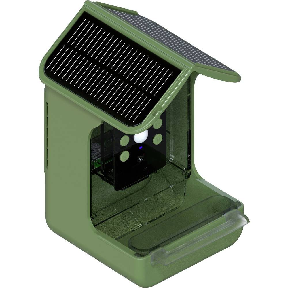 Braun Phototechnik Wildkamera Futterhaus mit Kamera, Solarpanel und integriertem Akku 57647