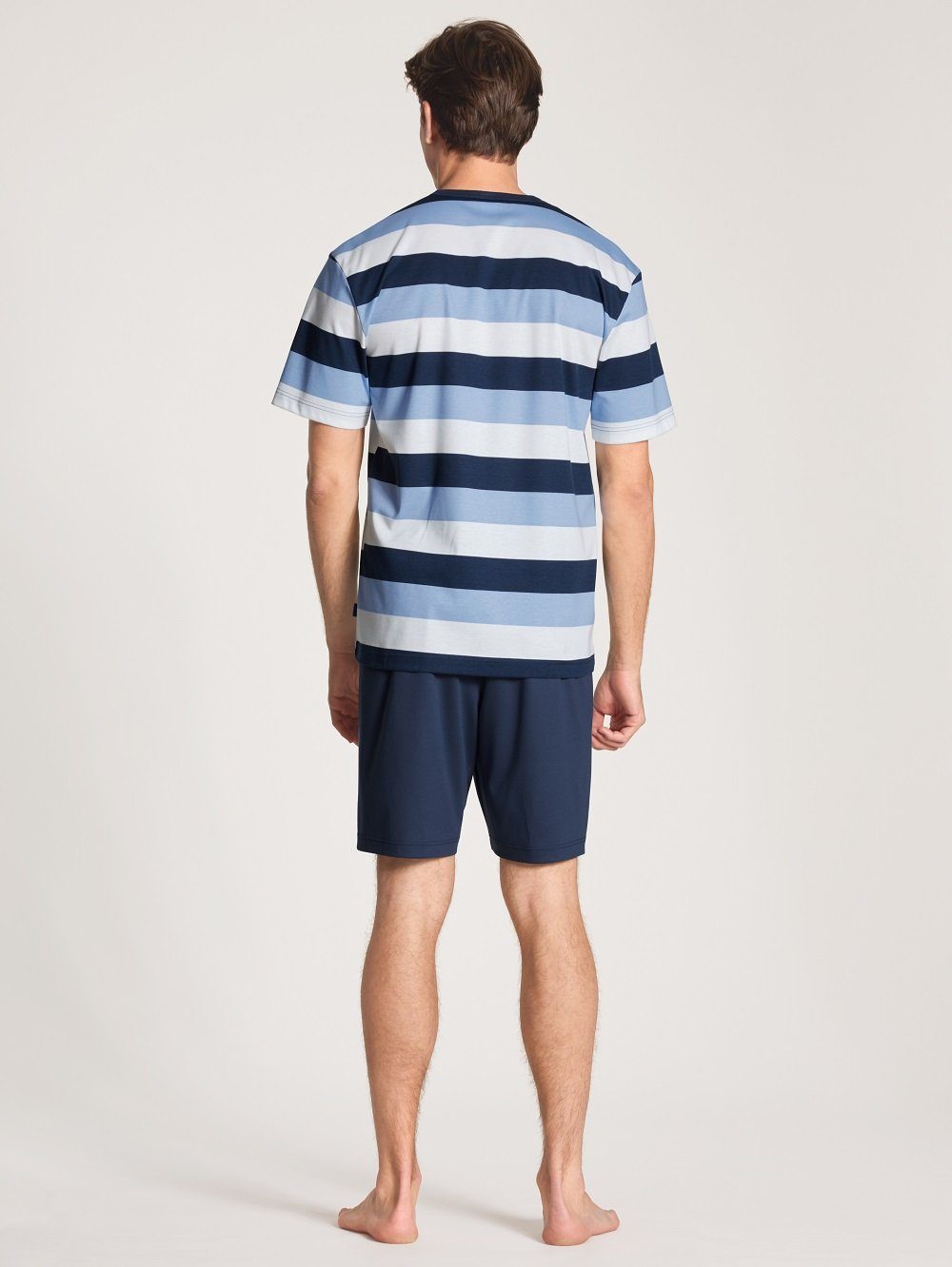 CALIDA Pyjama Calida Herren 1 mit Stück) 1 46080 (1 tlg., blau Stück, Kurzpyjama T-Shirt gestreiftem
