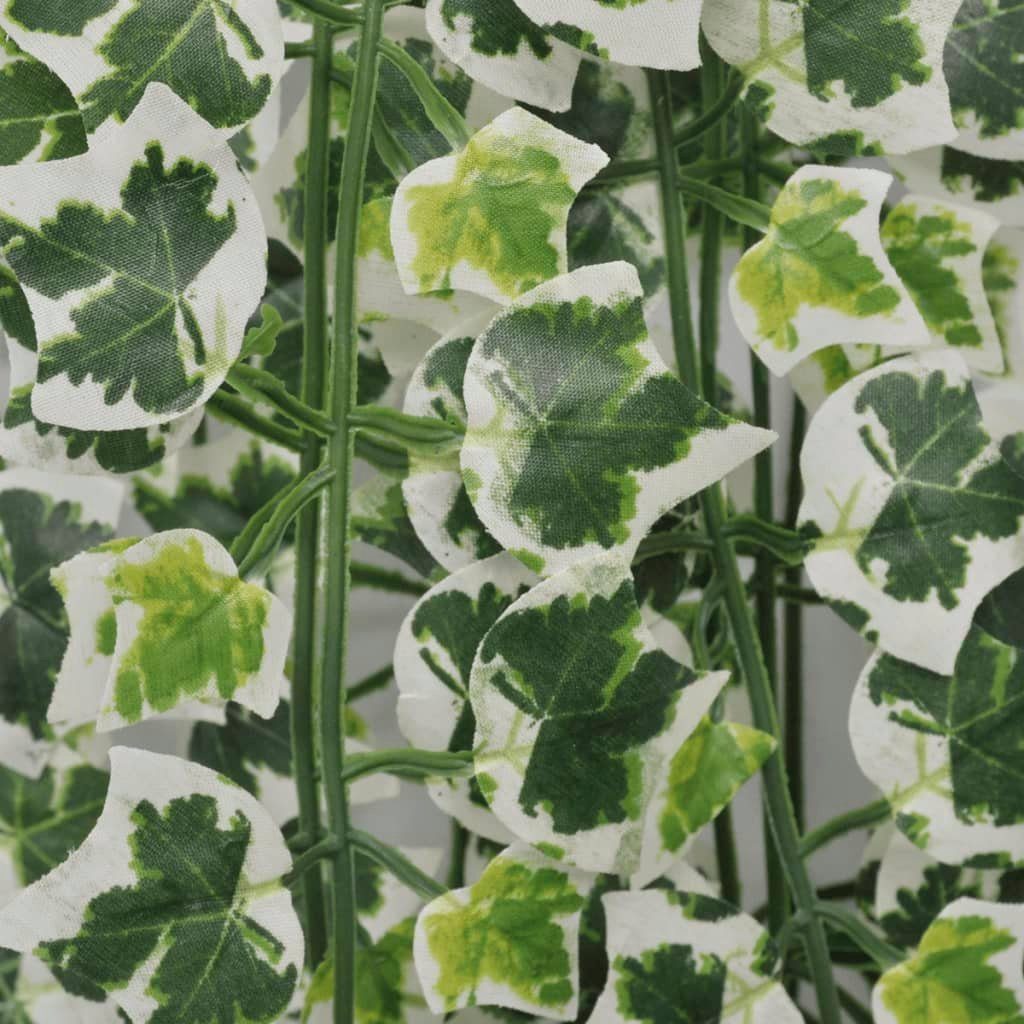 cm Stück, furnicato, Kunstpflanze grün-weiß 90 Künstlicher 2 cm Höhe Efeu 90