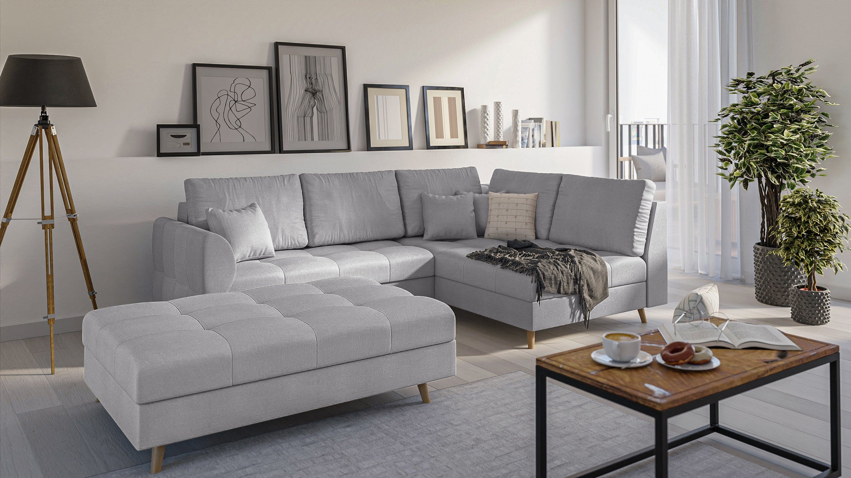 S-Style Möbel Ecksofa Cuba mit Fußhocker günstig online kaufen