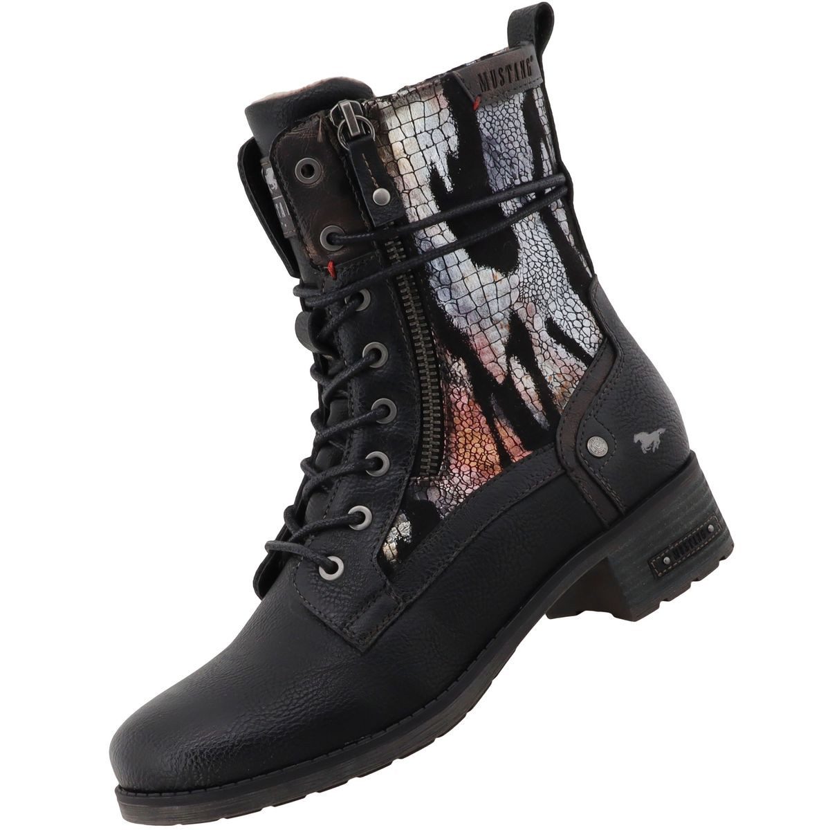 Mustang Shoes 15M0062015-black Stiefelette Kurz-Stiefel mit schimmernden Schaftdetails