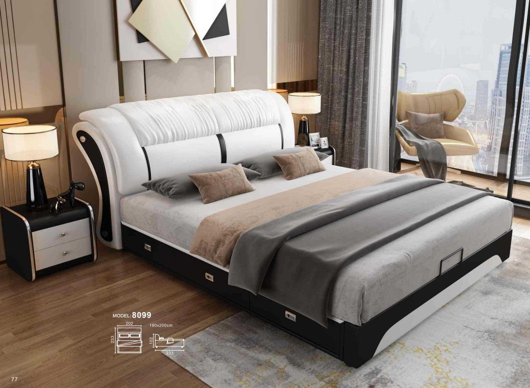 Doppel Hotel Polster Zimmer Design Schlaf JVmoebel Bett Ehe Bett, Luxus