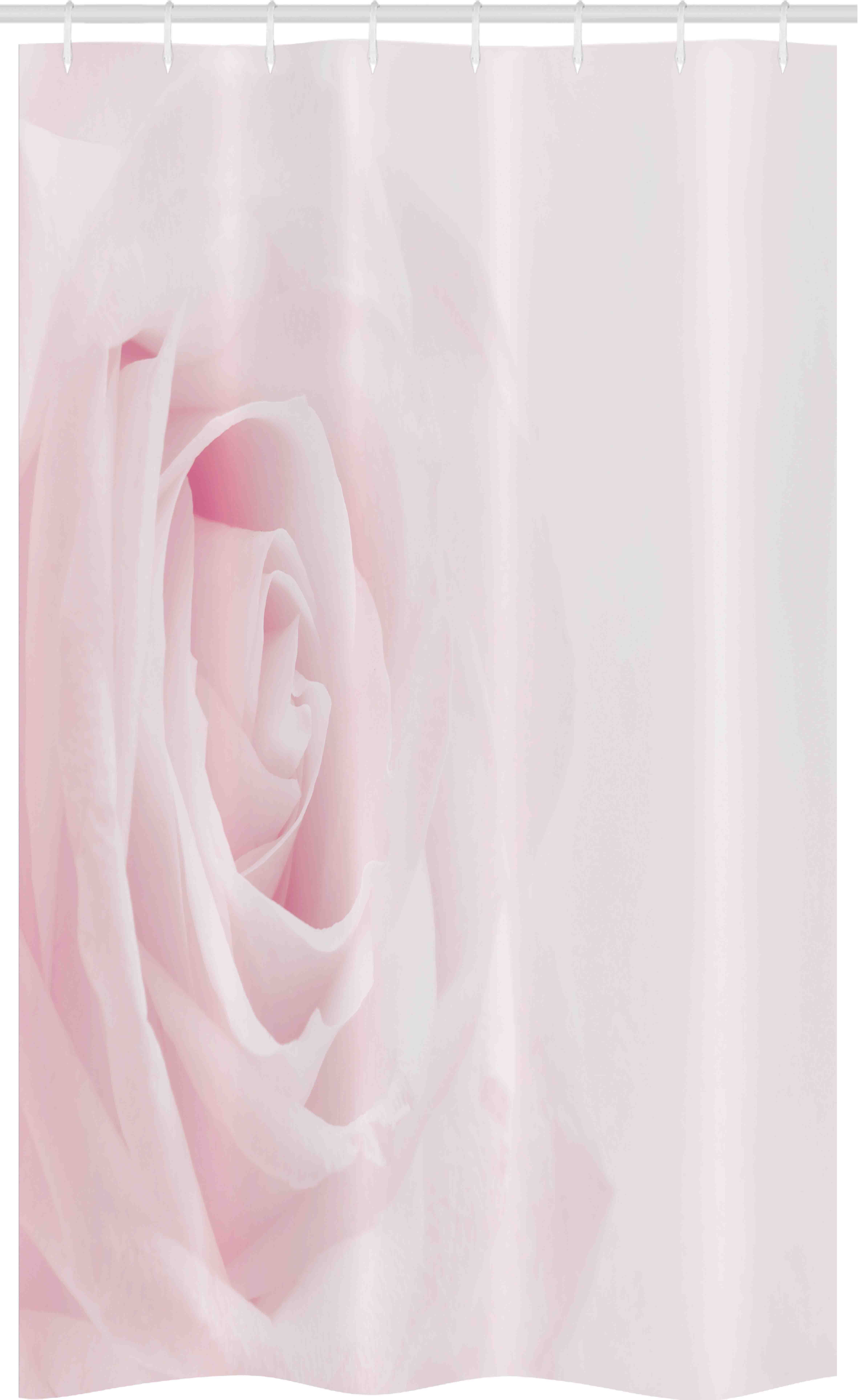 Abakuhaus Duschvorhang Badezimmer Deko Set aus Stoff mit Haken Breite 120 cm, Höhe 180 cm, Rose Close up Rosa blühen