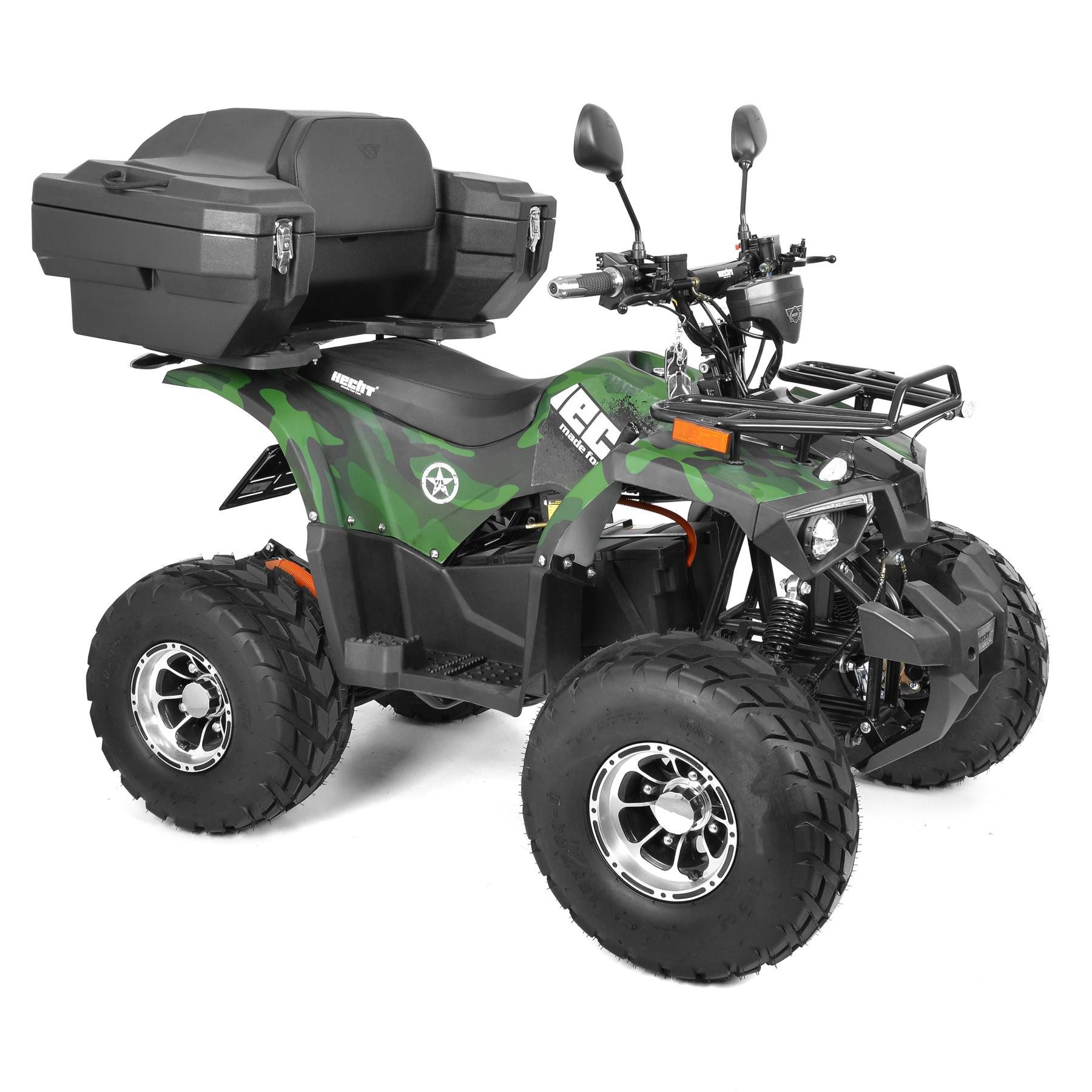 Hecht E-Quad 56199 mit Straßenzulassung, 1200 W, 45 km/h, Anhängerkupplung & Koffer, 72V/20Ah Akku
