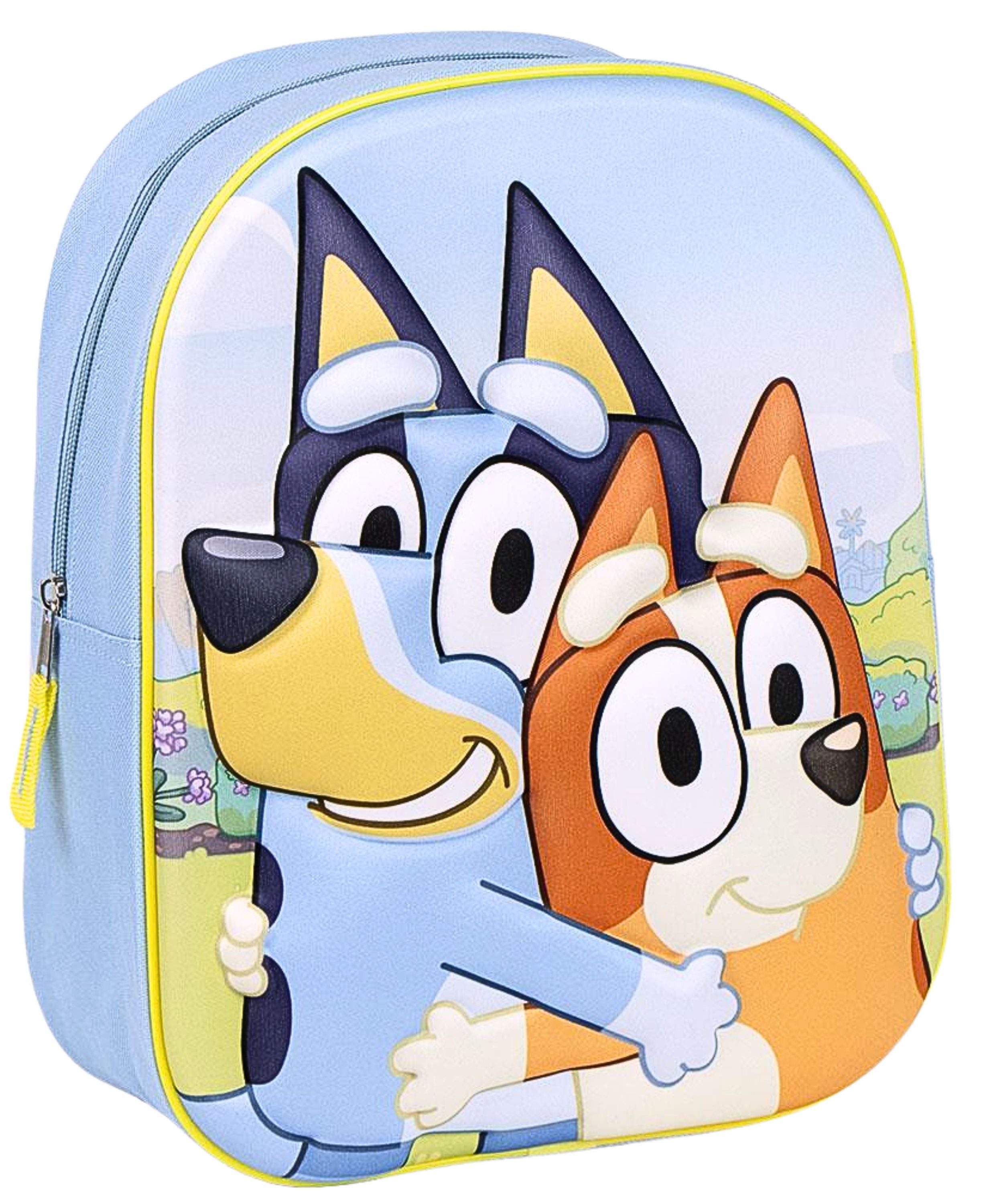 Bluey Kindergartentasche Bluey & Bingo, 3D Kinder-Rucksack 31x25x10 cm