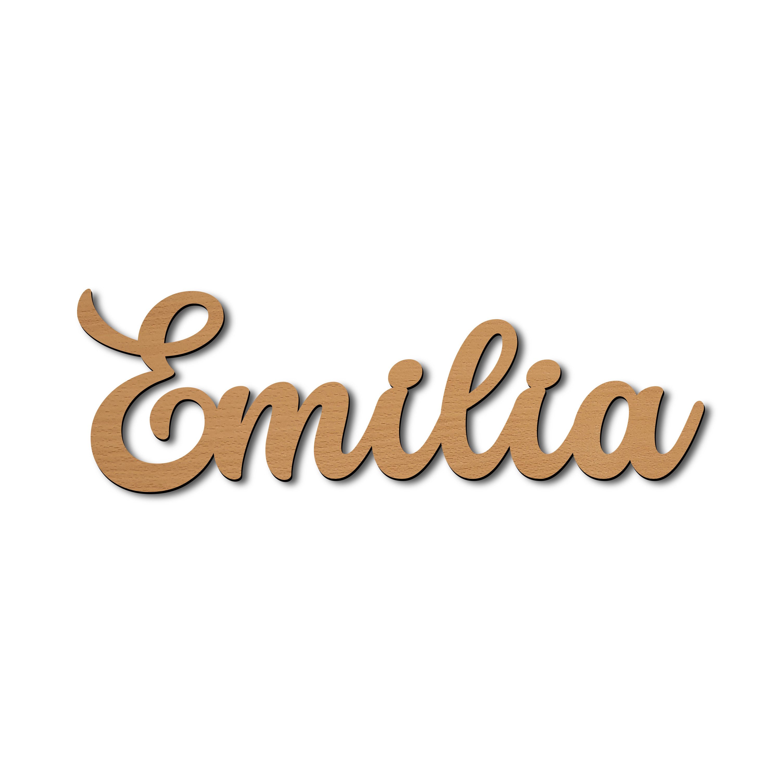 Namofactur Wanddekoobjekt Name Emilia Holz Schild Buchstaben Namensschild I MDF Holz