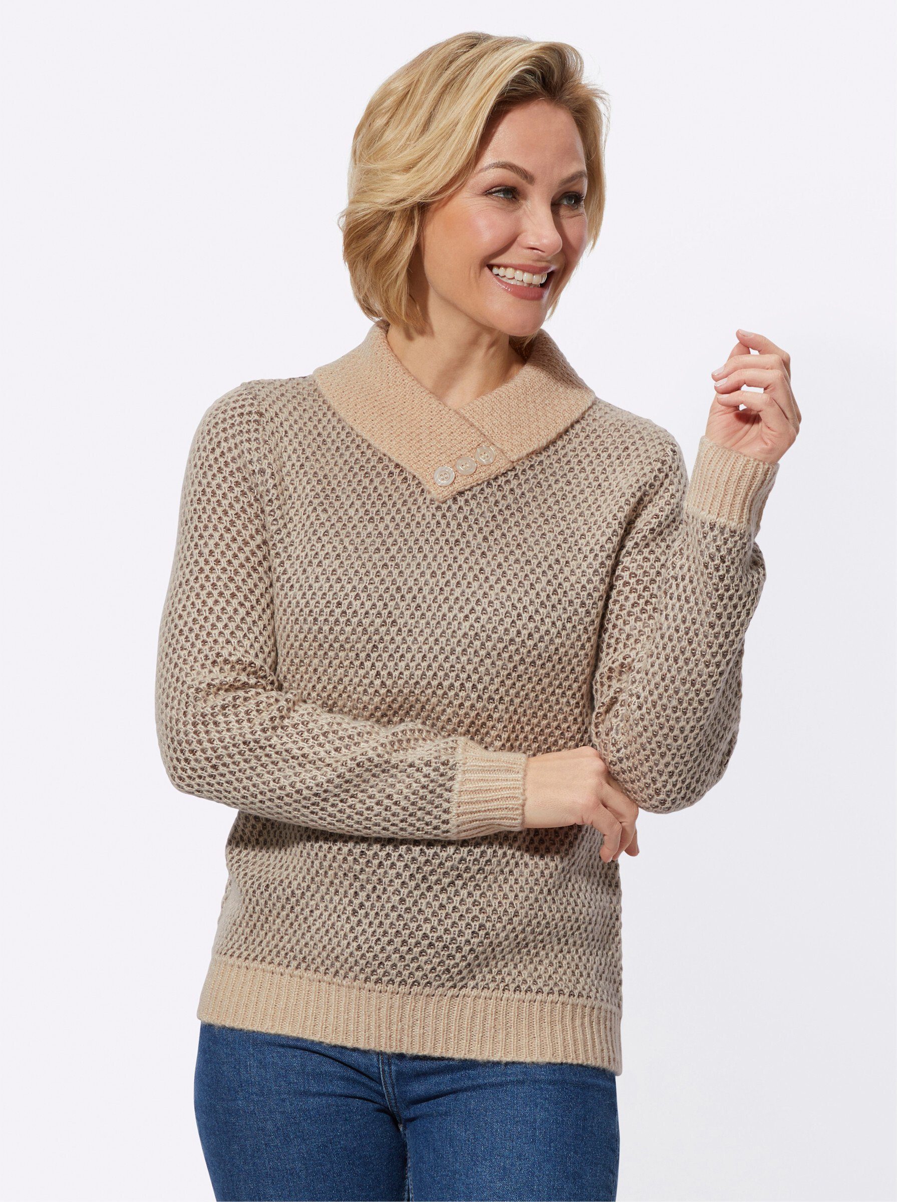 Strickpullover Pullover Langarm Struktur
