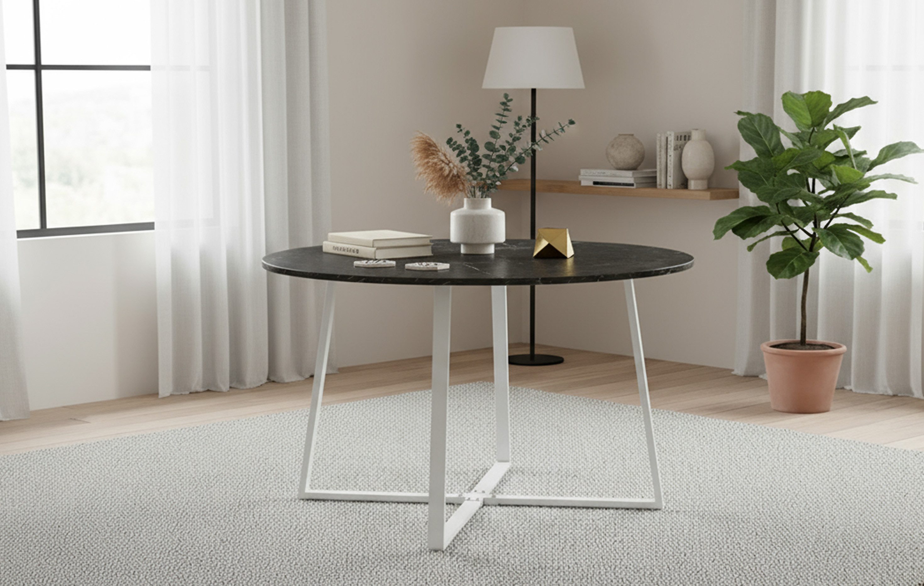 B&D home Esstisch NOA, Metallgestell schwarz oder weiß, rund, 110x110cm, pl günstig online kaufen