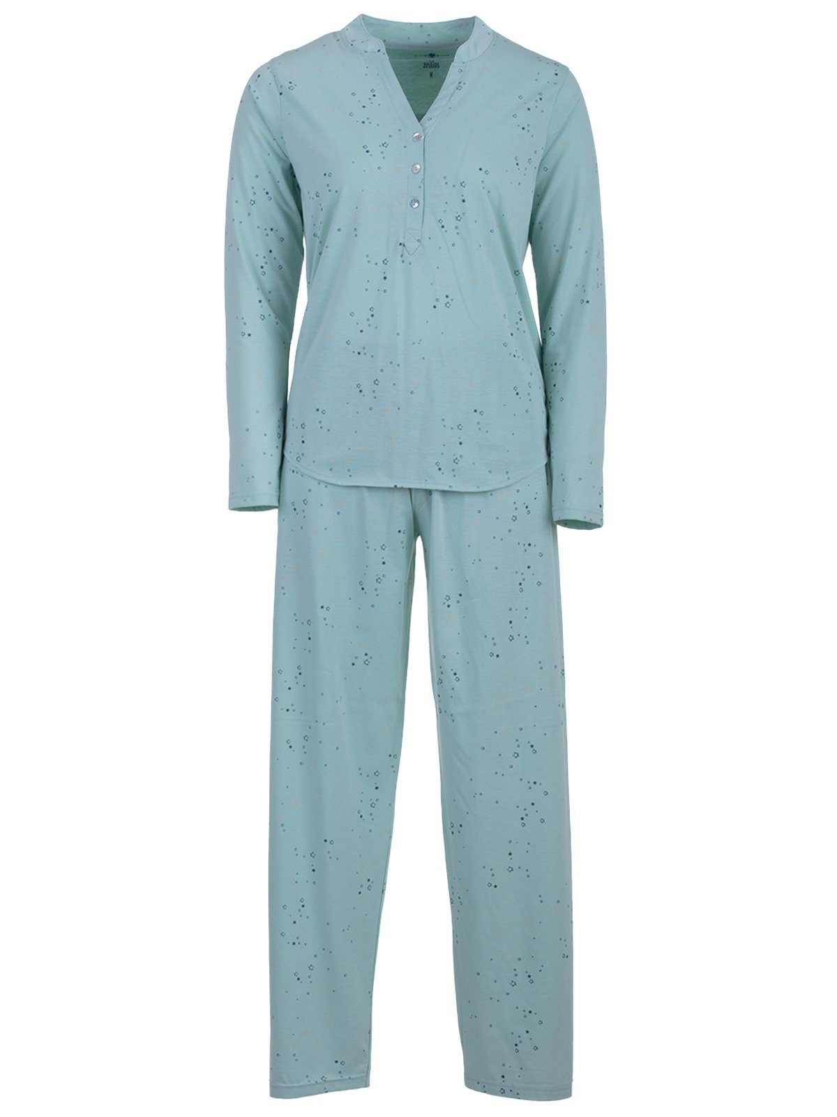 Sterne - Langarm Set Schlafanzug Pyjama zeitlos mint