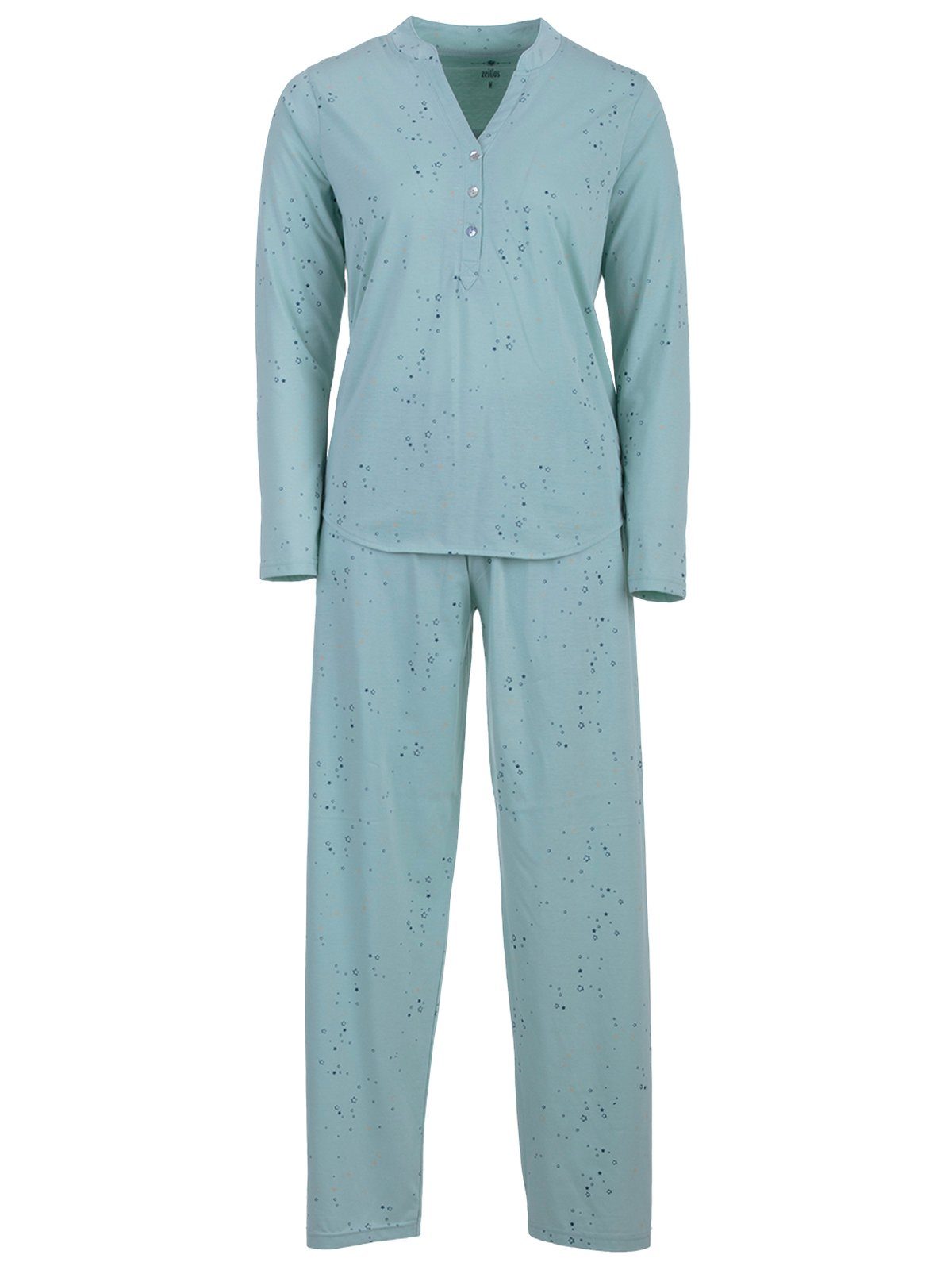 zeitlos Schlafanzug - Langarm mint Sterne Set Pyjama