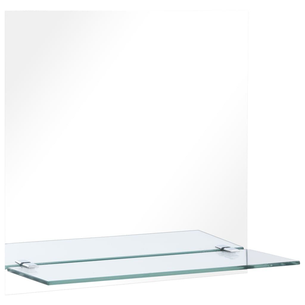 furnicato Wandspiegel mit Regal Hartglas 40x40 cm