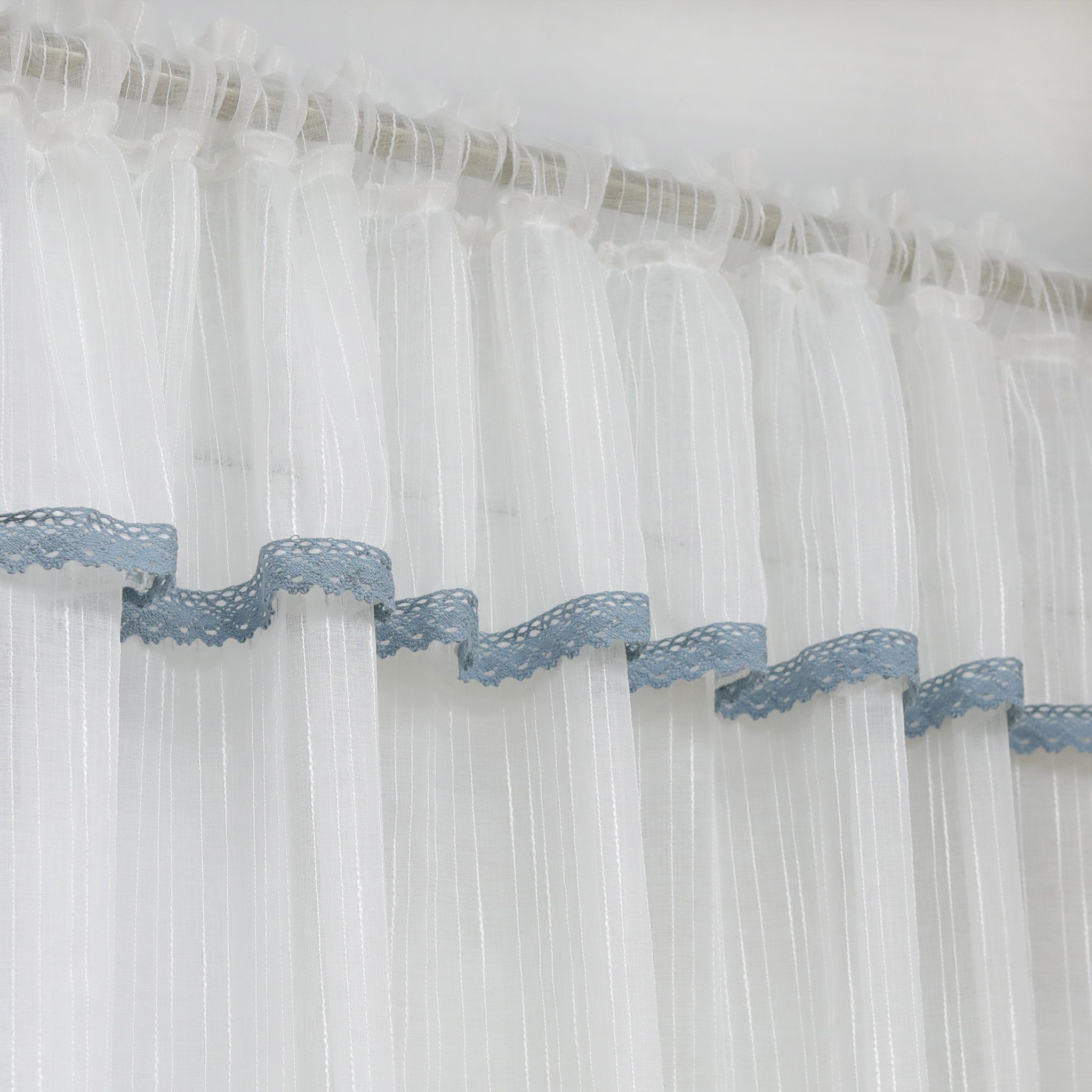 Delien Scheibengardine (1 St), Stangendurchzug, transparent, Landhaus Leine günstig online kaufen