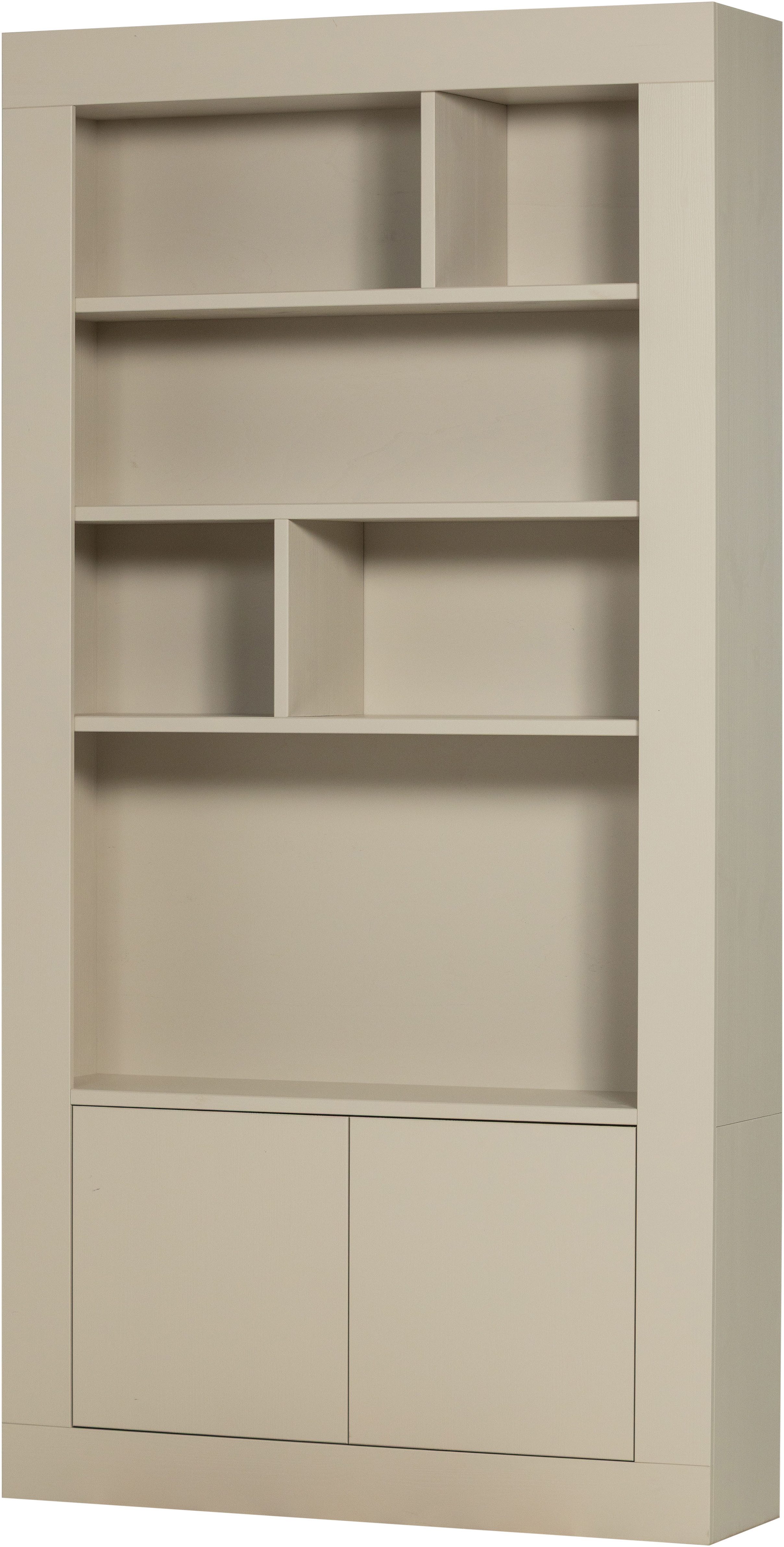 WOOOD Wandregal Wallcover FSC®-Mix Massivkiefer mit Push-to-open B117 x T31 x H229 cm, Gespiegelt montierbar, Tragkraft 30 kg pro Einlegeboden