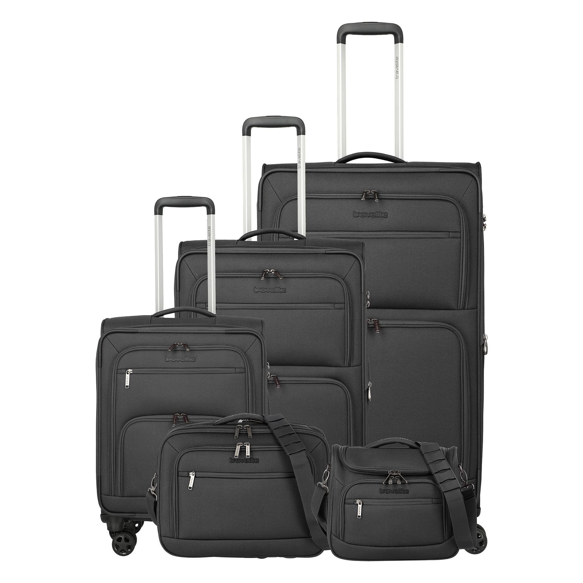 travelite Trolleyset Cubis, 4 Rollen, (5-teilig, 5 tlg), Polyester