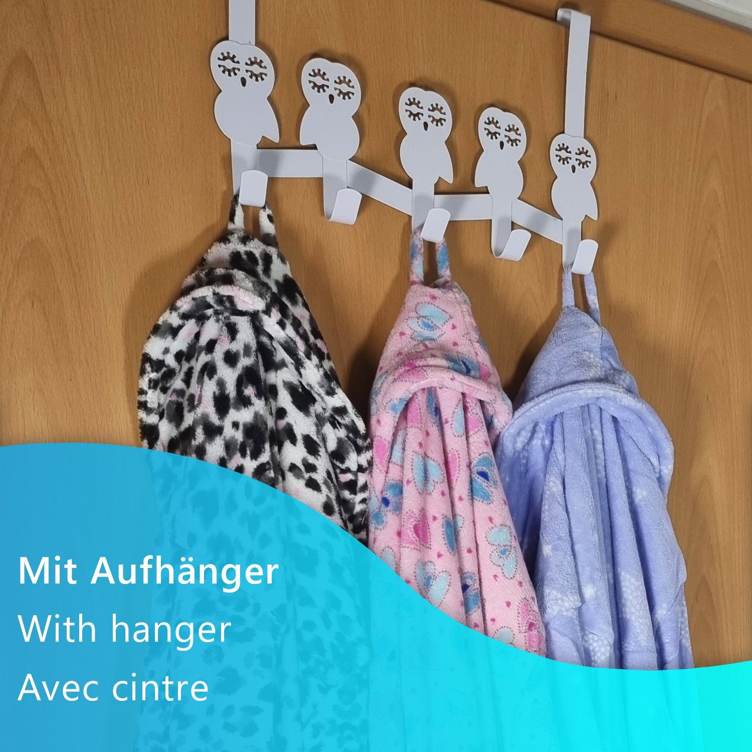 Morgenmantel, mit & CozyColors Bademäntel für pink Microfaser, Bademantel NYVI für Gürtel Damenbademantel Damen, Bunter Kinder, & Erwachsene herz Unisize Aufhänger Taschen,