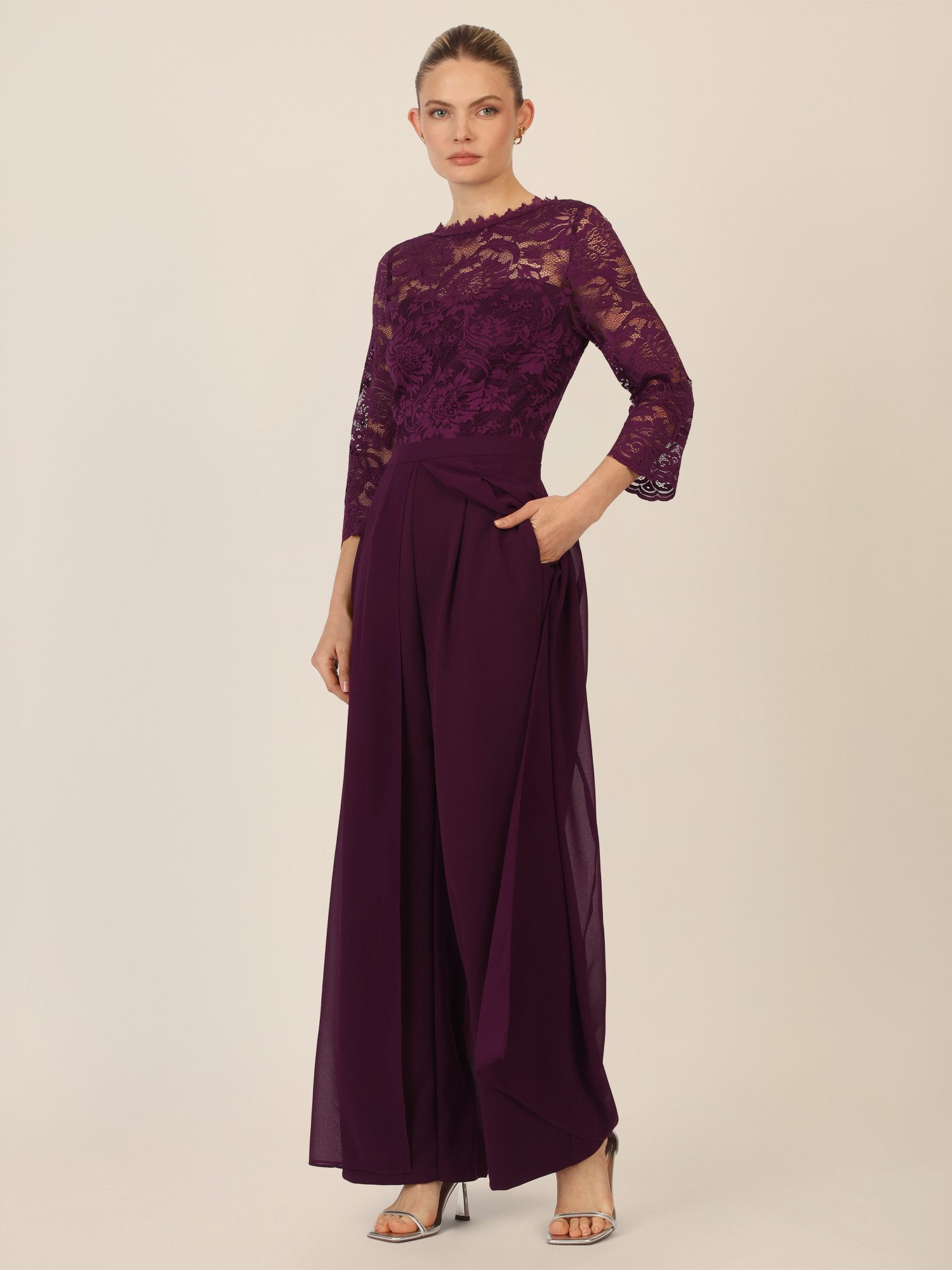 Apart Jumpsuit mit Spitzentop und weitem Bein günstig online kaufen