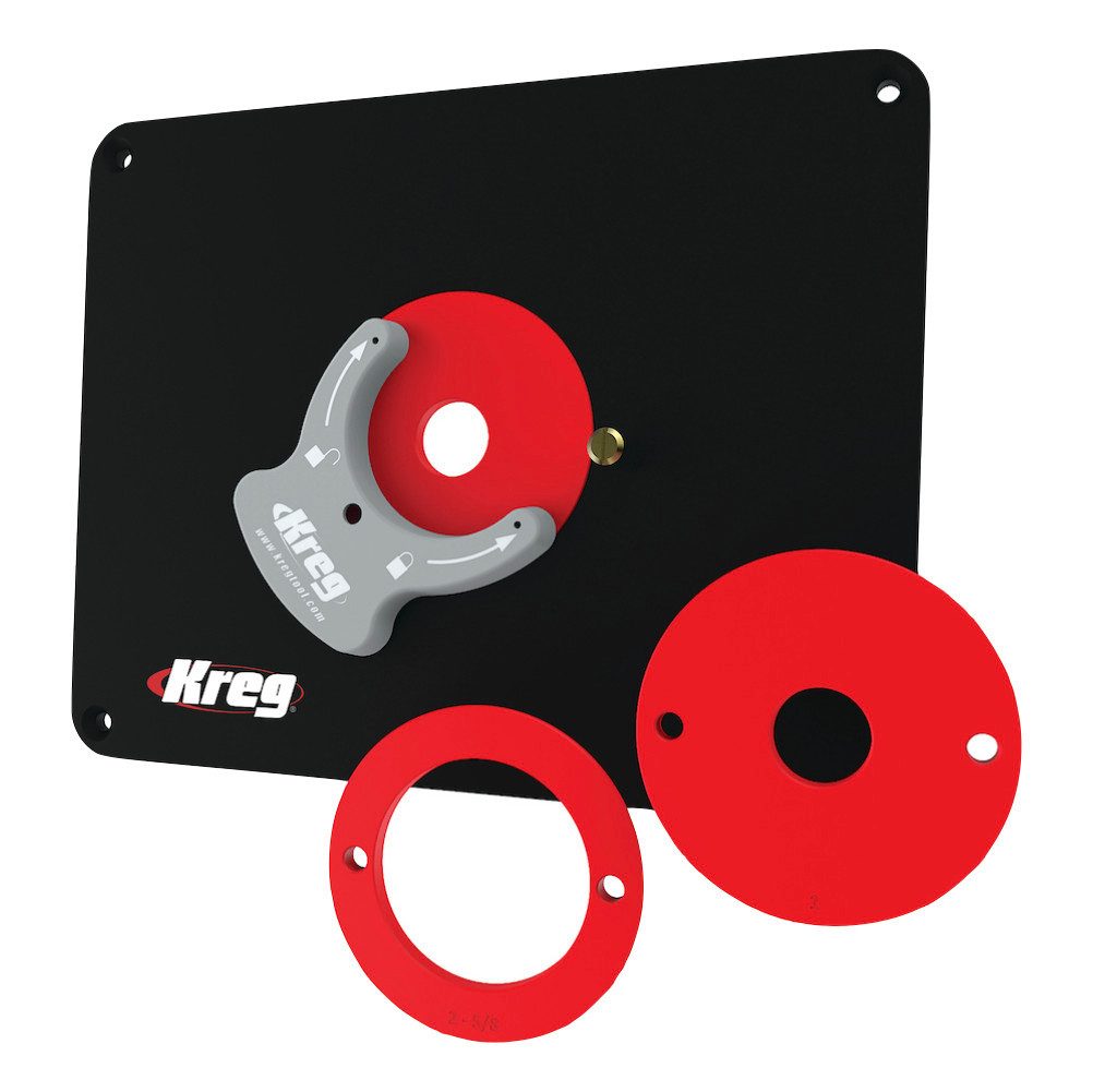 Kreg Fräse PRS4034 Frästisch Einlegeplatte vorgebohrt 298 x 235 x 9 mm + 3x Redu