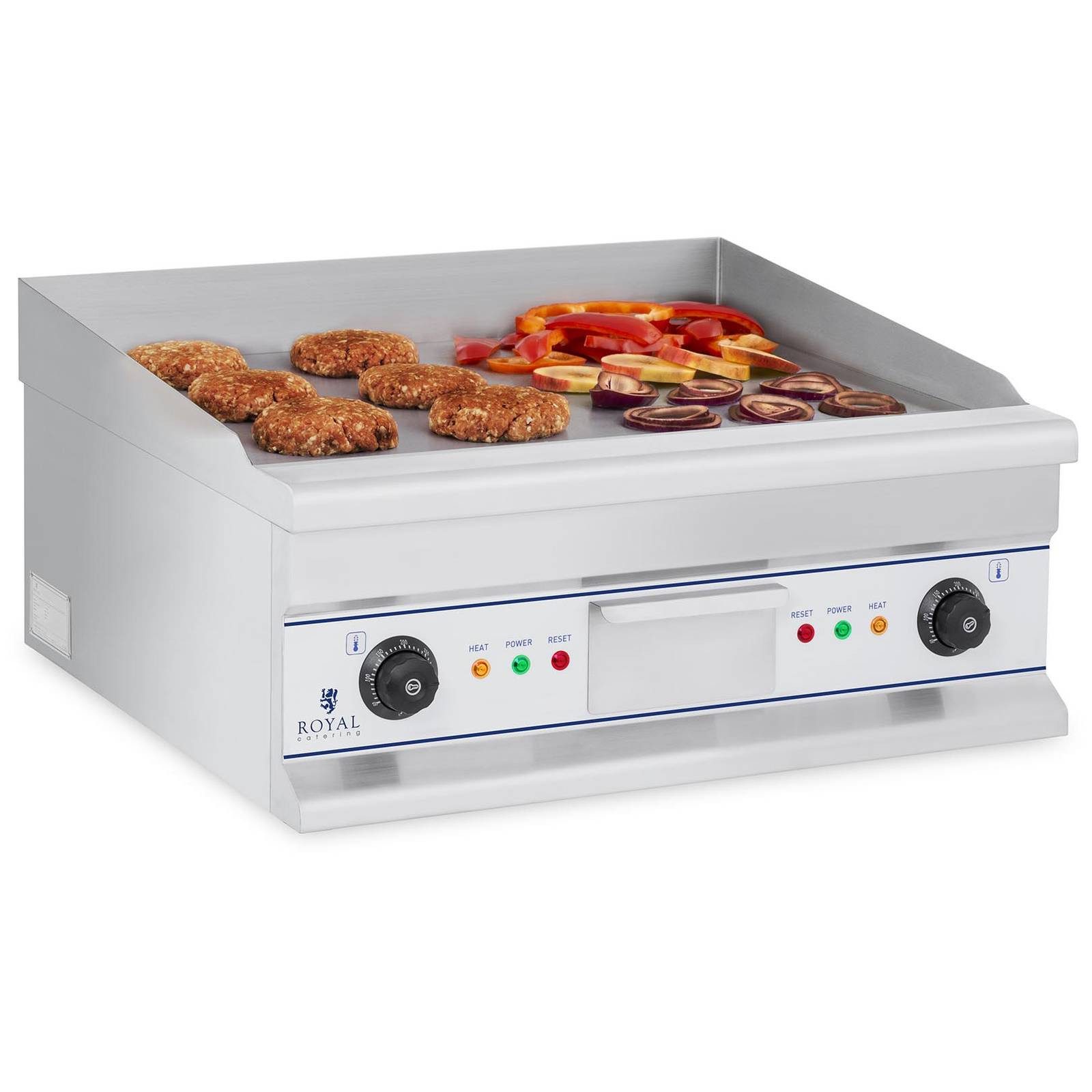 Royal Catering Elektrogrill Kontaktgrill Einzel Doppel Elektro Grillplatte Bräter Griddleplatte