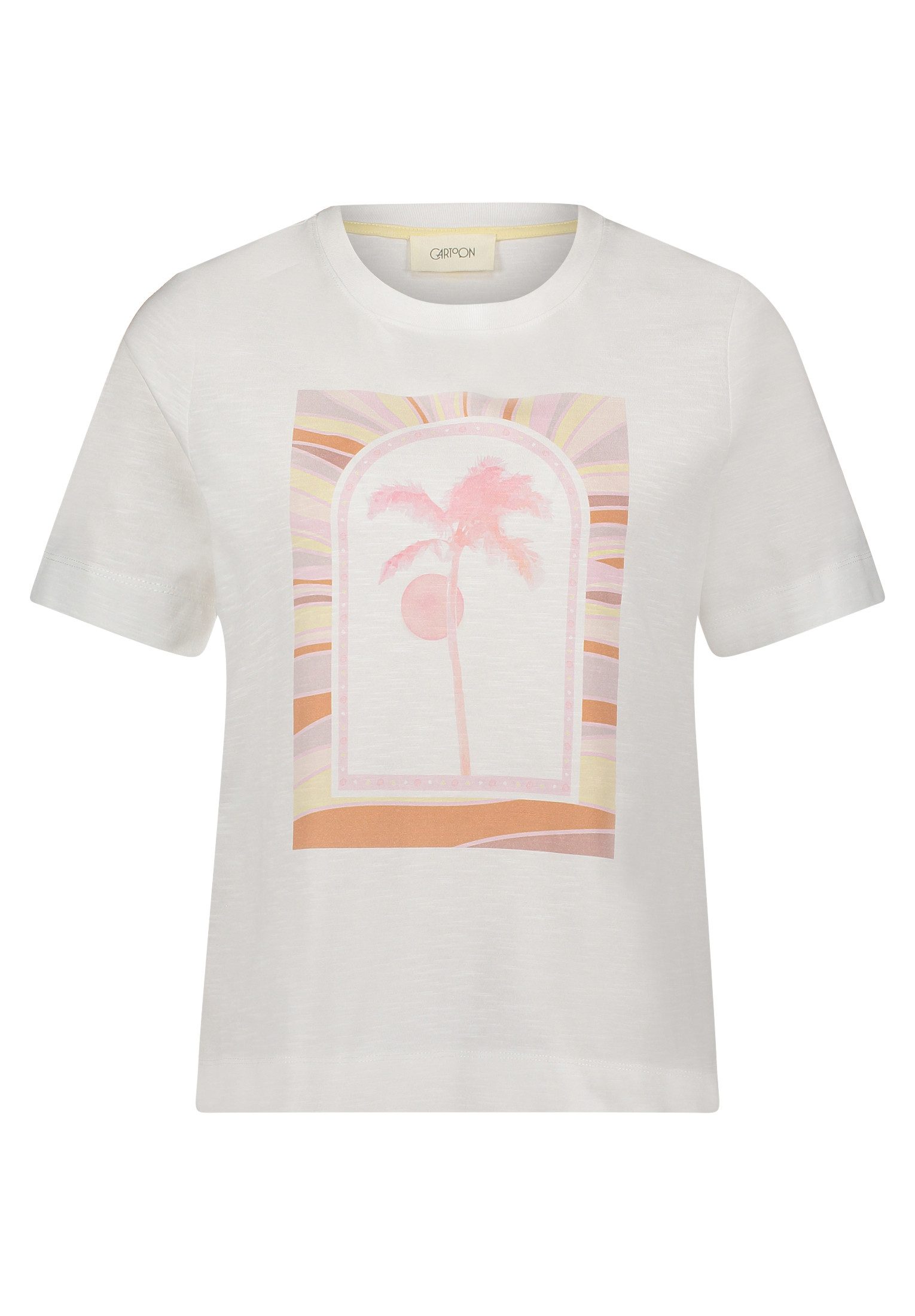 Cartoon Kurzarmshirt "Cartoon Damen Printshirt mit Rundhalsausschnitt", (1 günstig online kaufen