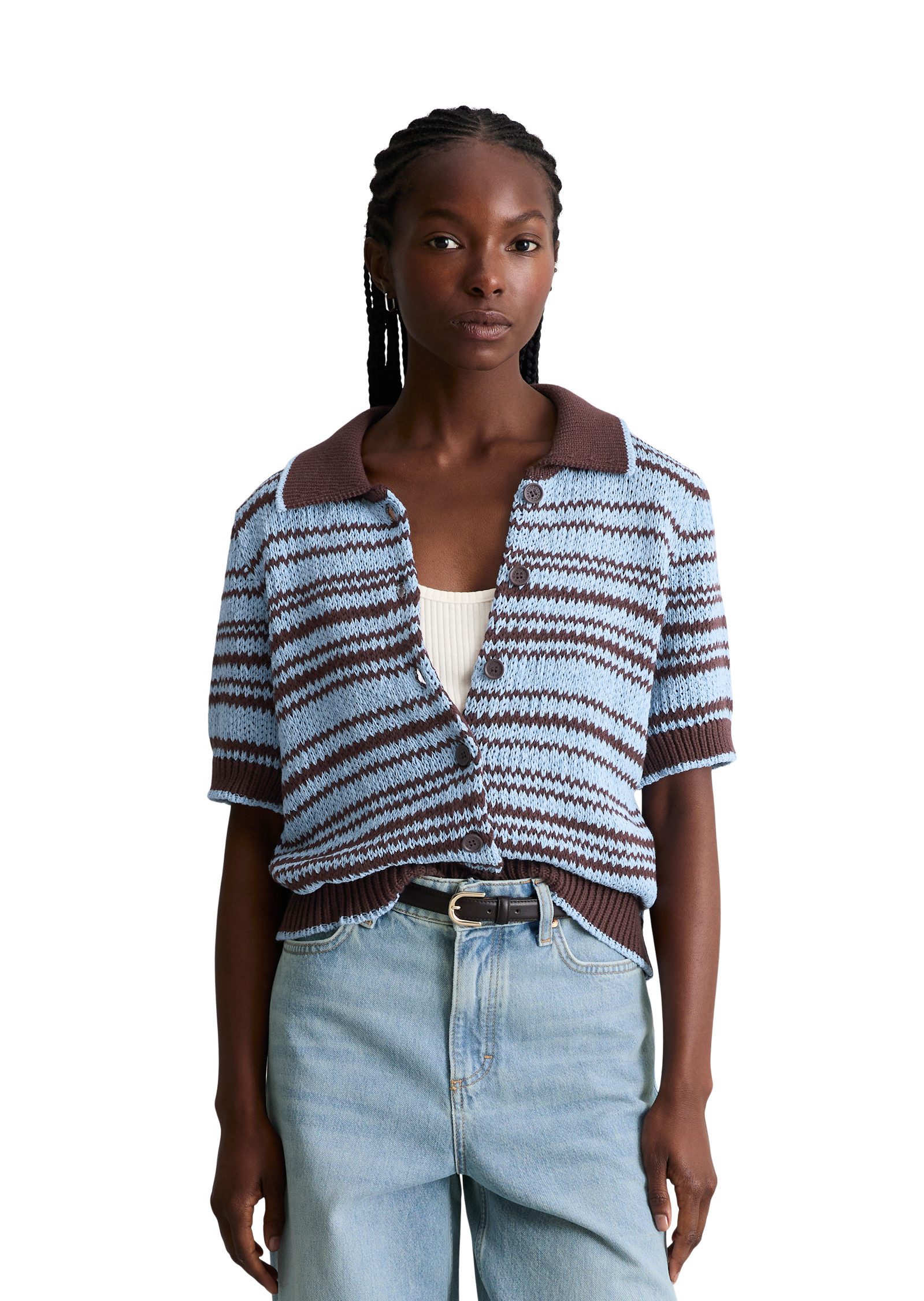 Marc O'Polo DENIM Cardigan aus garngefärbtem Bändchengarn