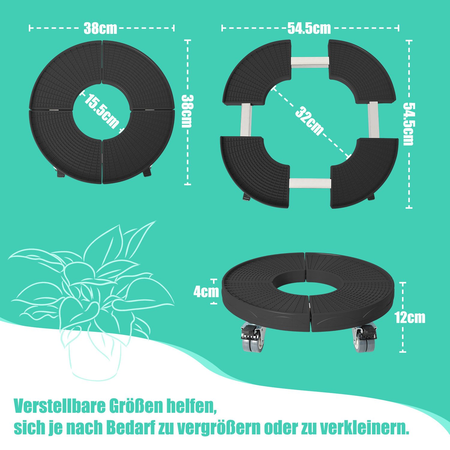 Clanmacy Pflanzenroller Pflanzenroller Blumenroller Tragkraft bis günstig online kaufen