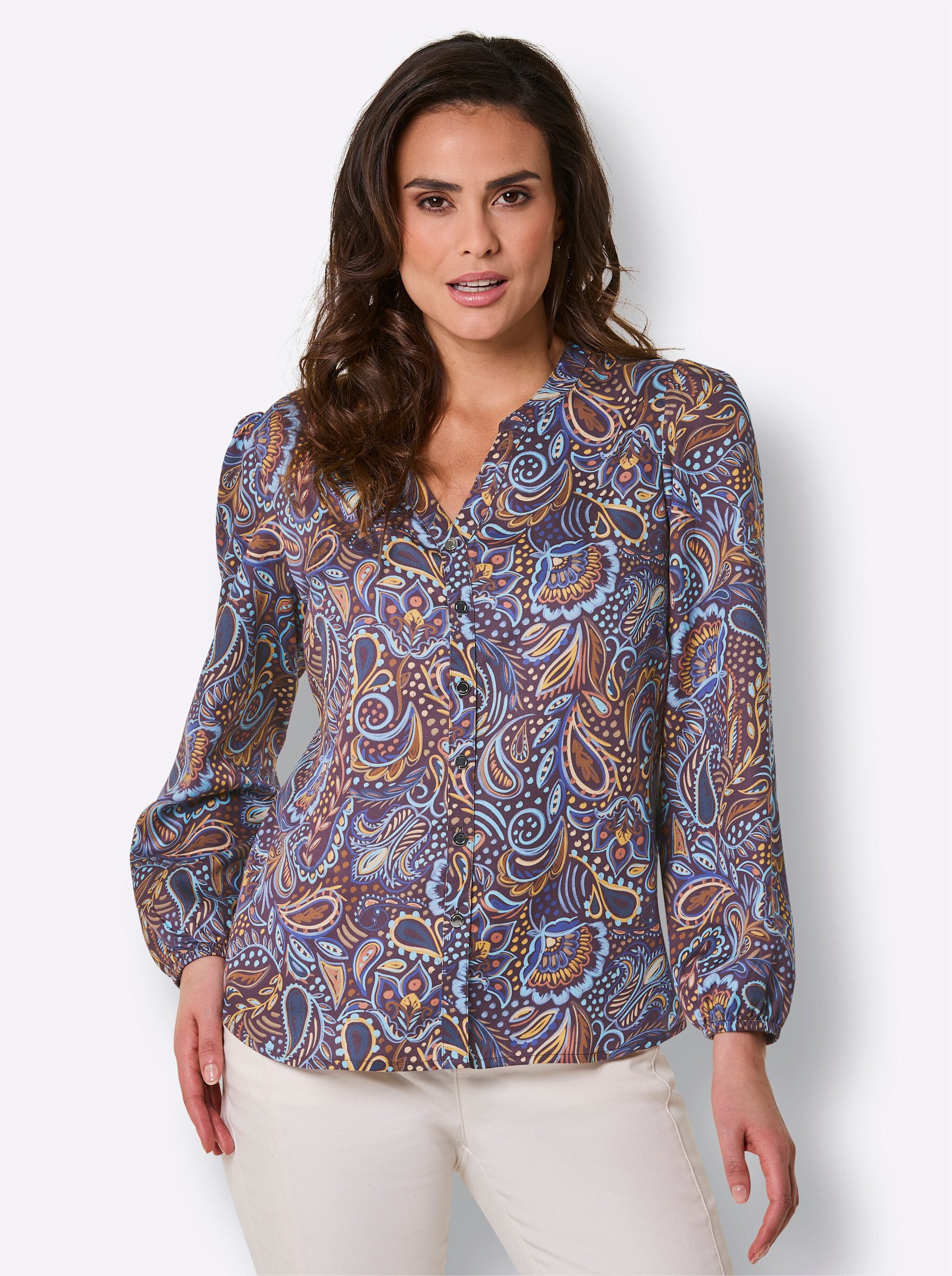 creation L Klassische Bluse Modal-Bluse Langarm