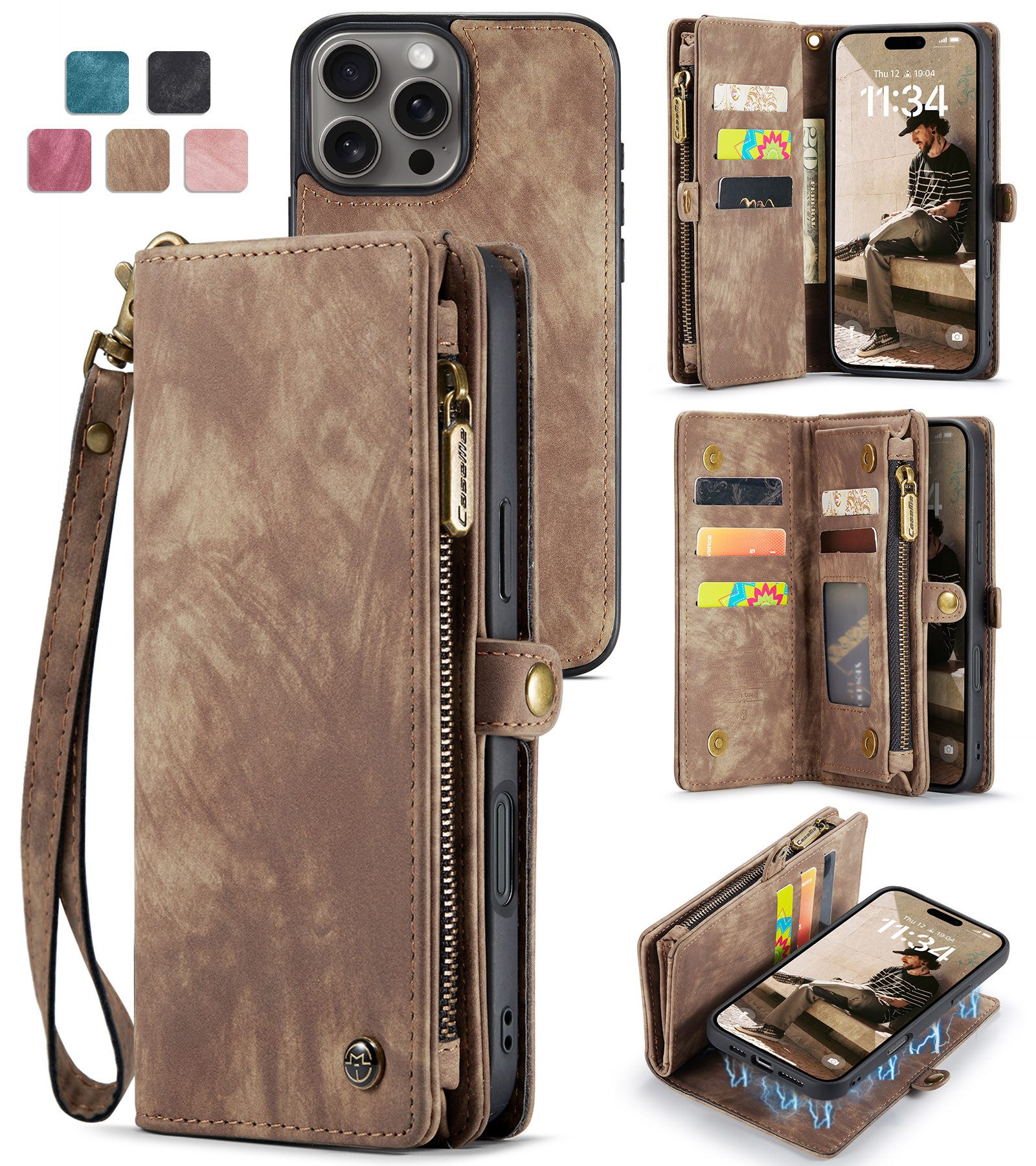 trends for living Handyhülle Magsafe Geldbörse Kartenfach Hülle Case Tasche für iPhone Modelle