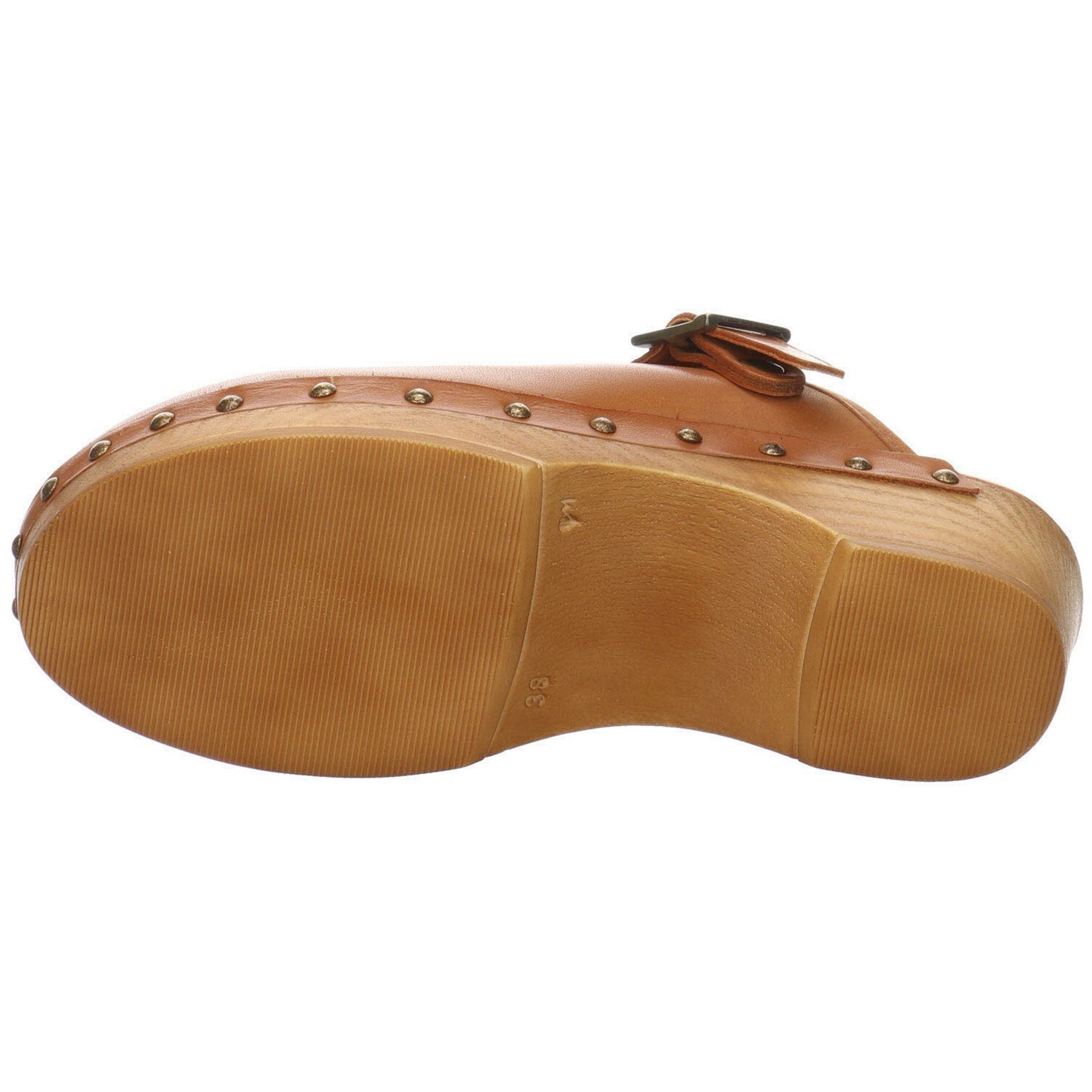 Gabor Clogs Glattleder Damen Pantoletten Sandalen teak Glattleder Pantolette uni