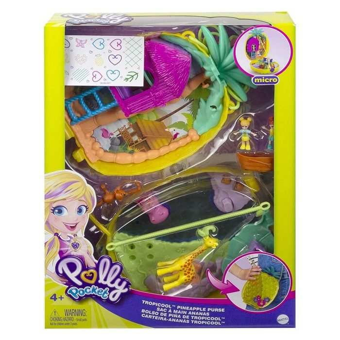 Mattel® Spielfigur Mattel GKJ64 - Polly Pocket - Schatulle - Spielfigurenset mit Zubehör Ananas Tasche
