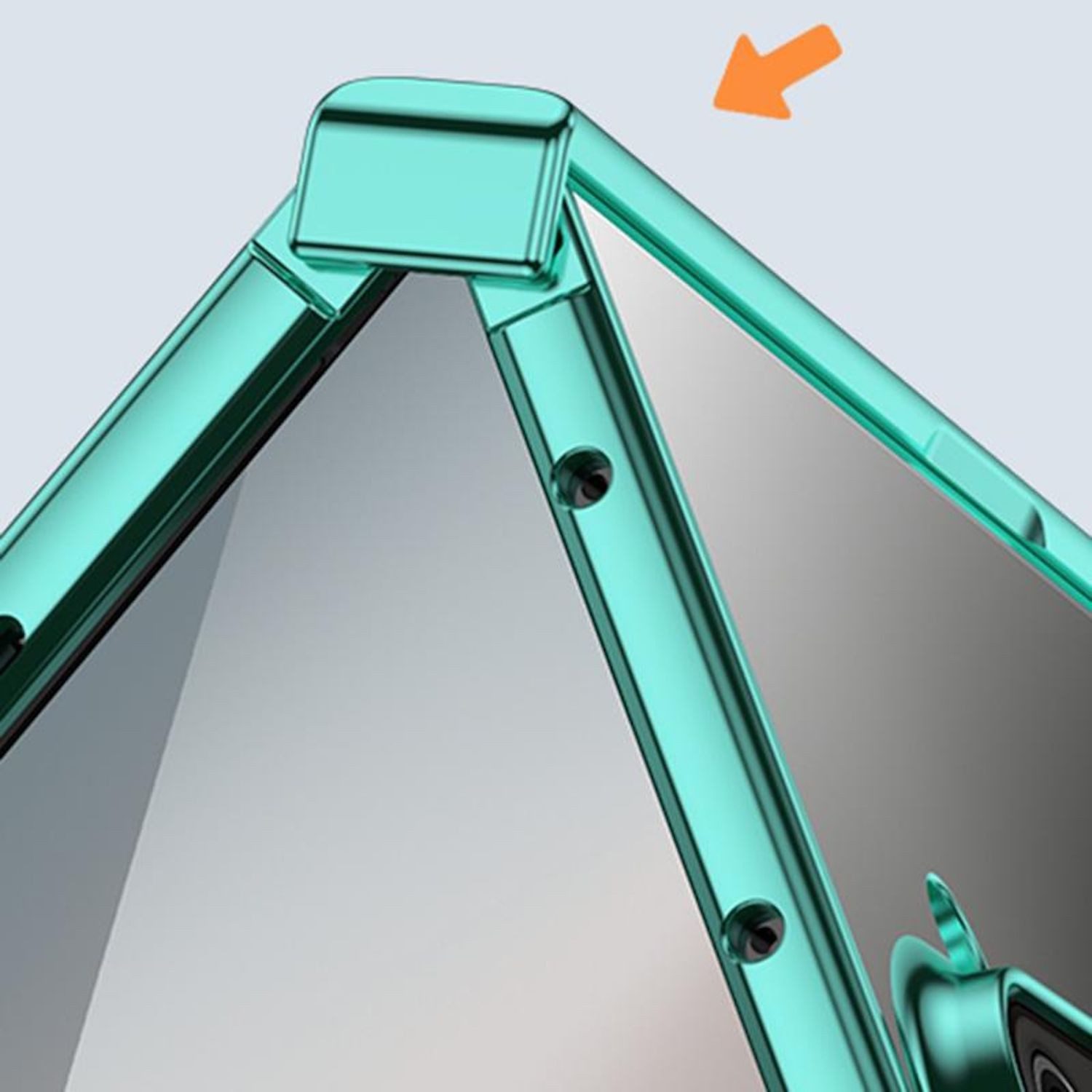 Wigento Handyhülle Für Samsung Galaxy Z Fold7 6D Electroplated Kunststoff Hülle Grün, Dreiteilige Electroplating PC Hülle mit Stoßschutz