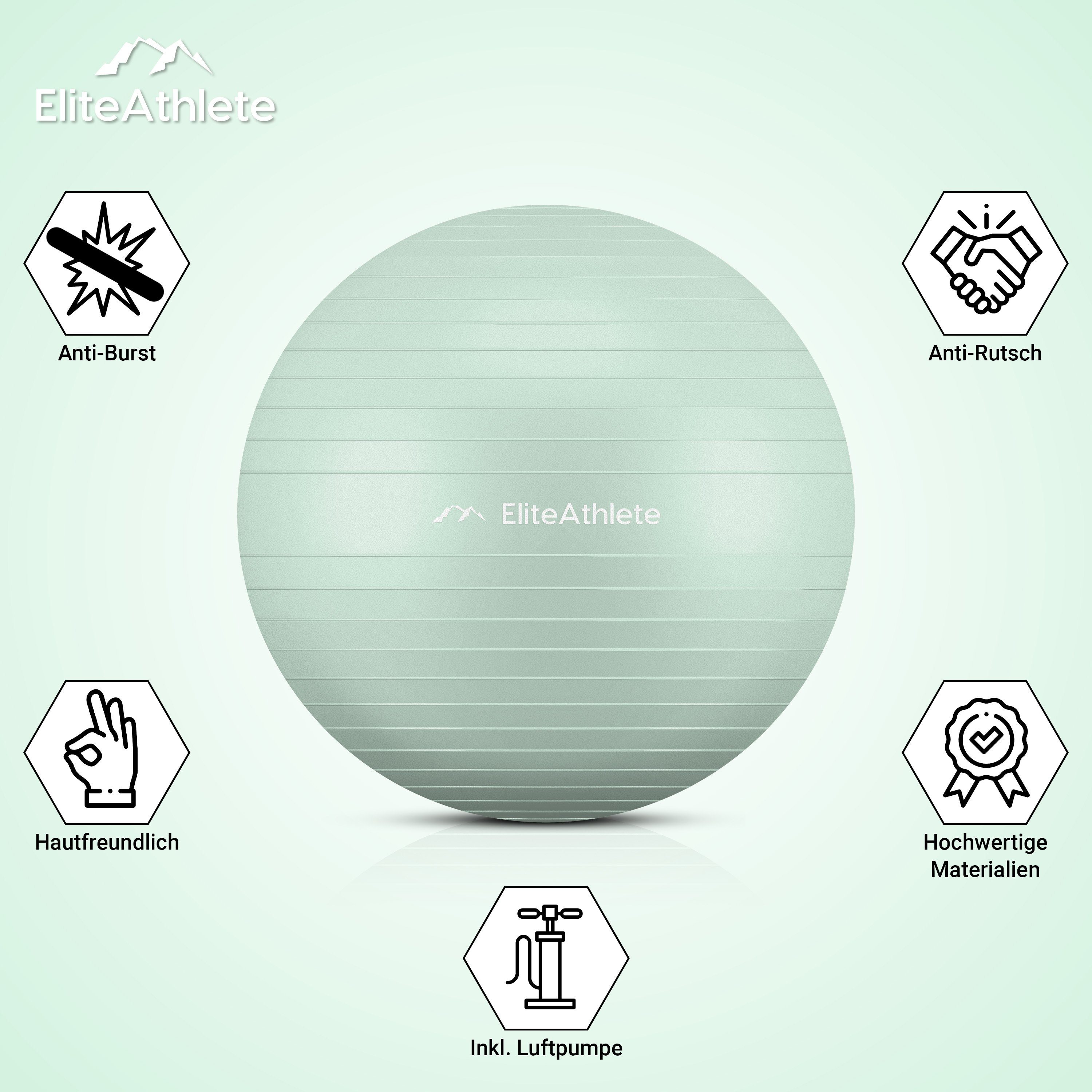 EliteAthlete Gymnastikball Gymnastikball Sitzball Büro ergonomisch - Fitness Yoga Schwangerschaft