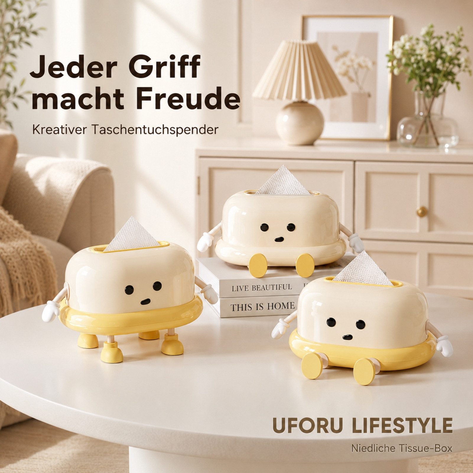 Jumpeak Papiertuchbox Feuchttücherbox Toast Form,quadratisch,Taschentuchaufbewahrung, Mit Feder für leichte Entnahme, passend für 99% aller Tücher, ABS+PET