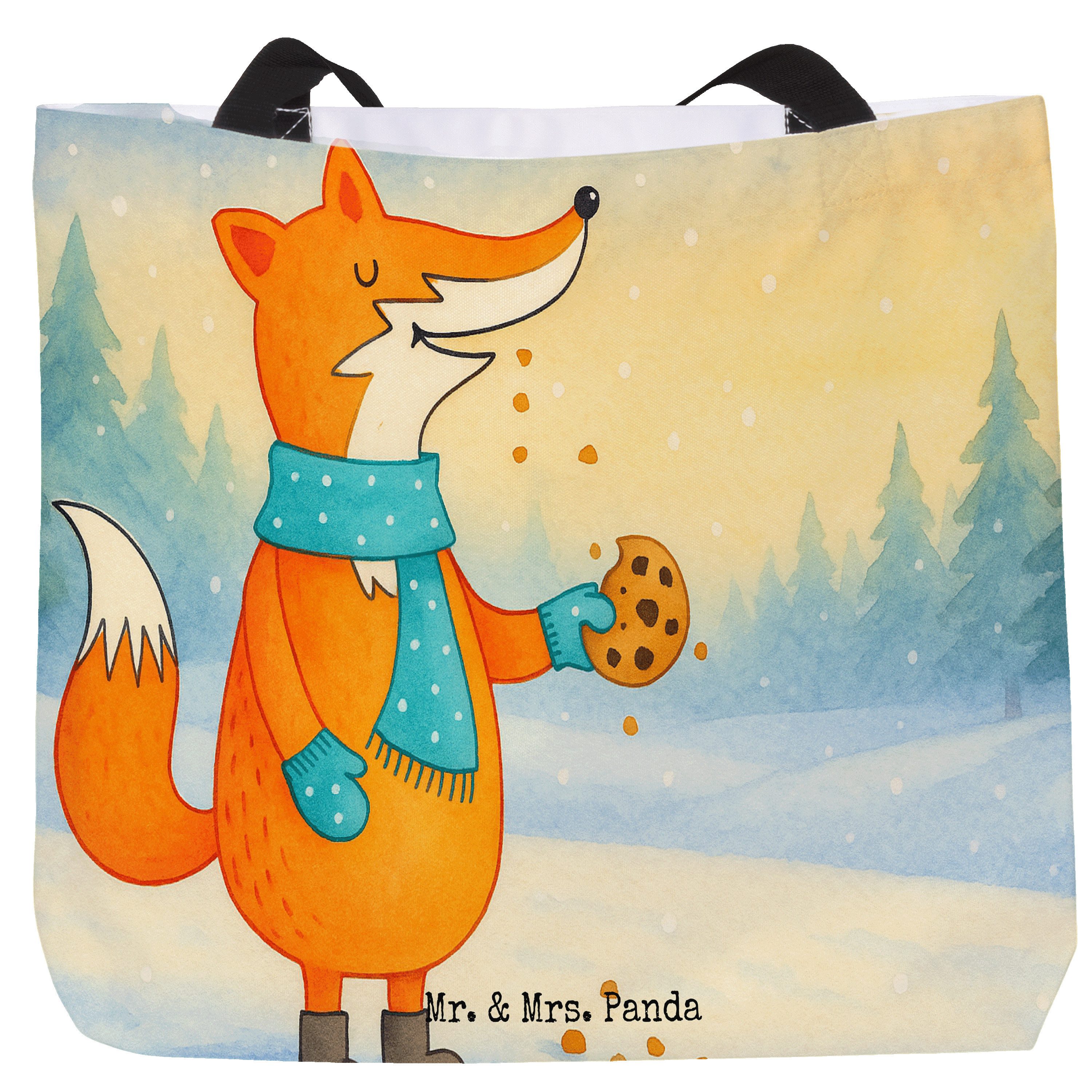 Shopper Fuchs Keks Design, Tote Bag, Weiß, Weihnachtskekse, Kekse, Reisetasch