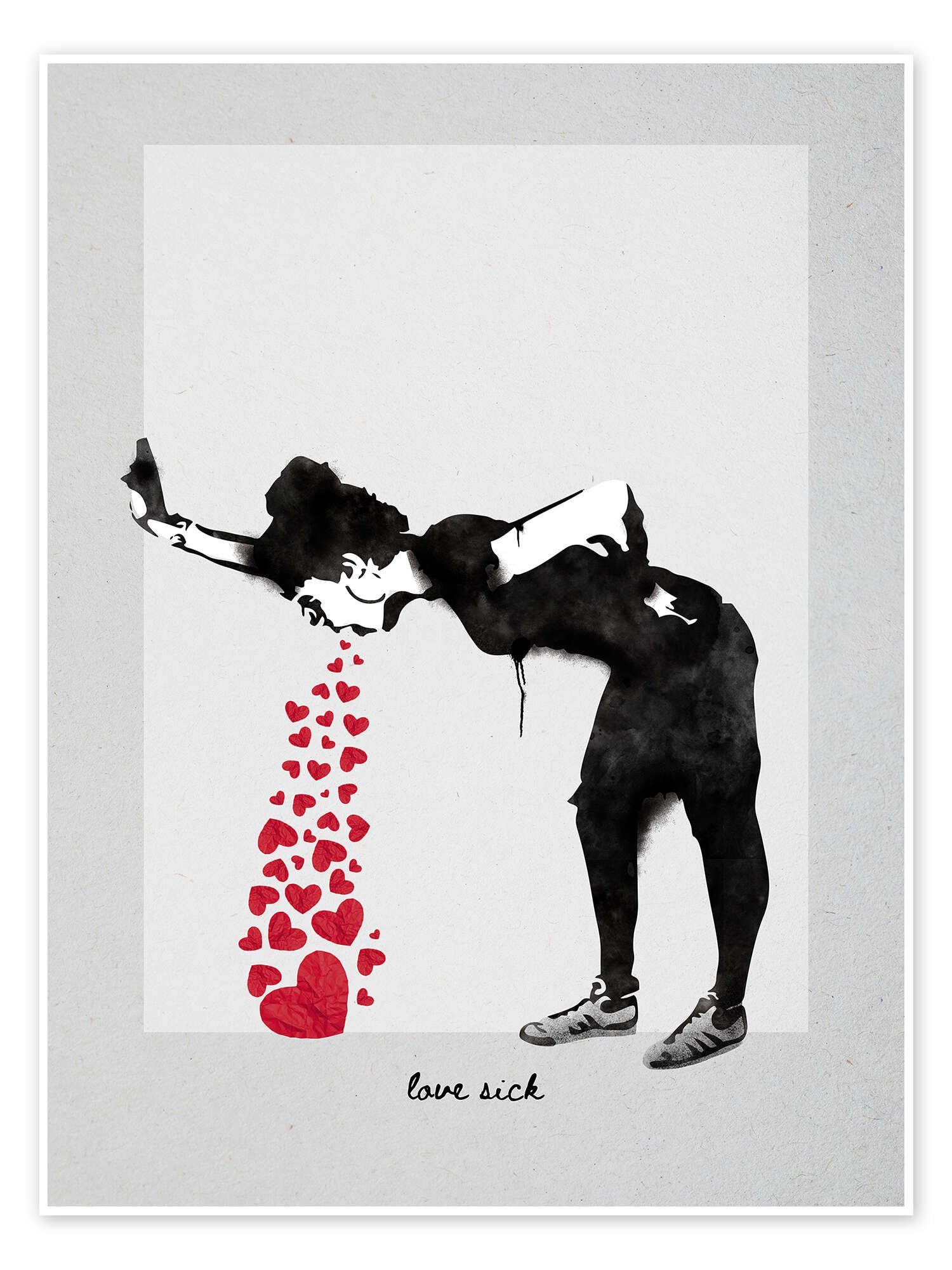 Posterlounge Poster Editors Choice, Banksy - Love Sick, Modern Illustration