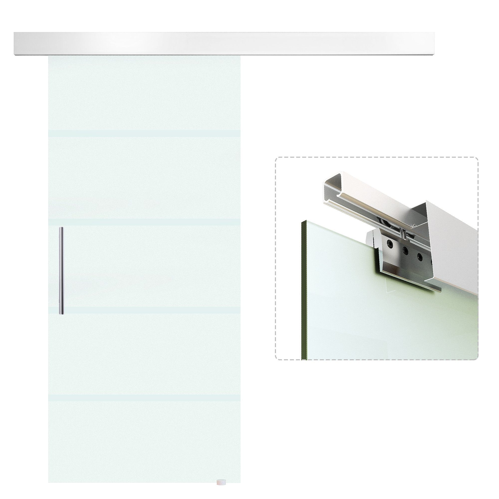 HOMCOM Glasschiebetür Glasschiebetür mit Handgriff günstig online kaufen