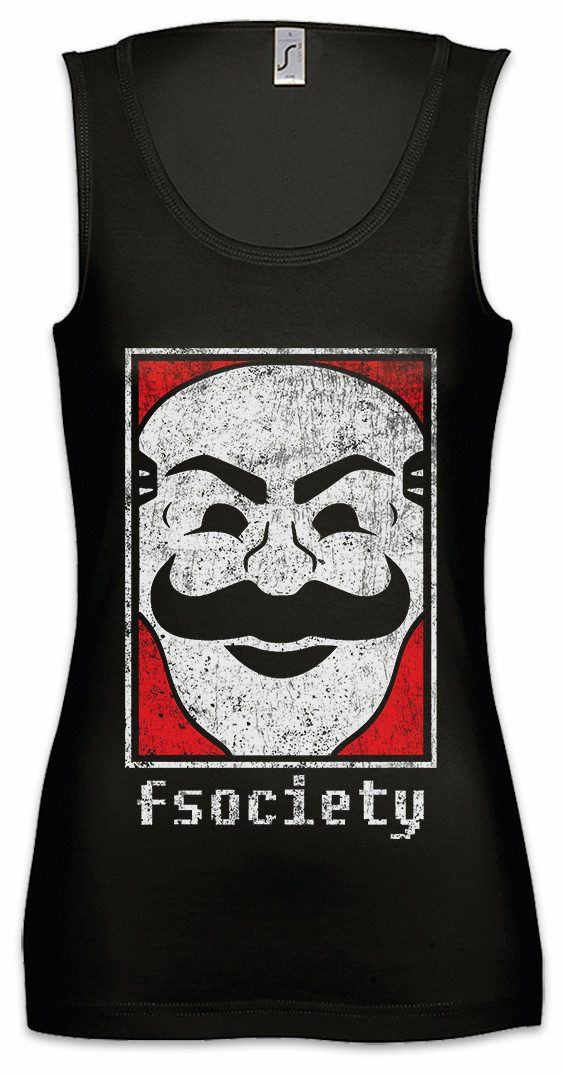 Tanktop Mr. Fsociety Logo Ärmelloses Damen T-Shirt Symbol Robot Hacker Virus