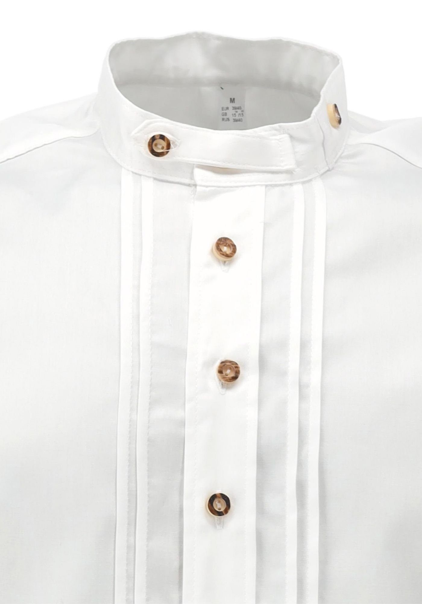 Biesen Herren OS-Trachten mit weiß Clire Langarmhemd Trachtenhemd 2x2