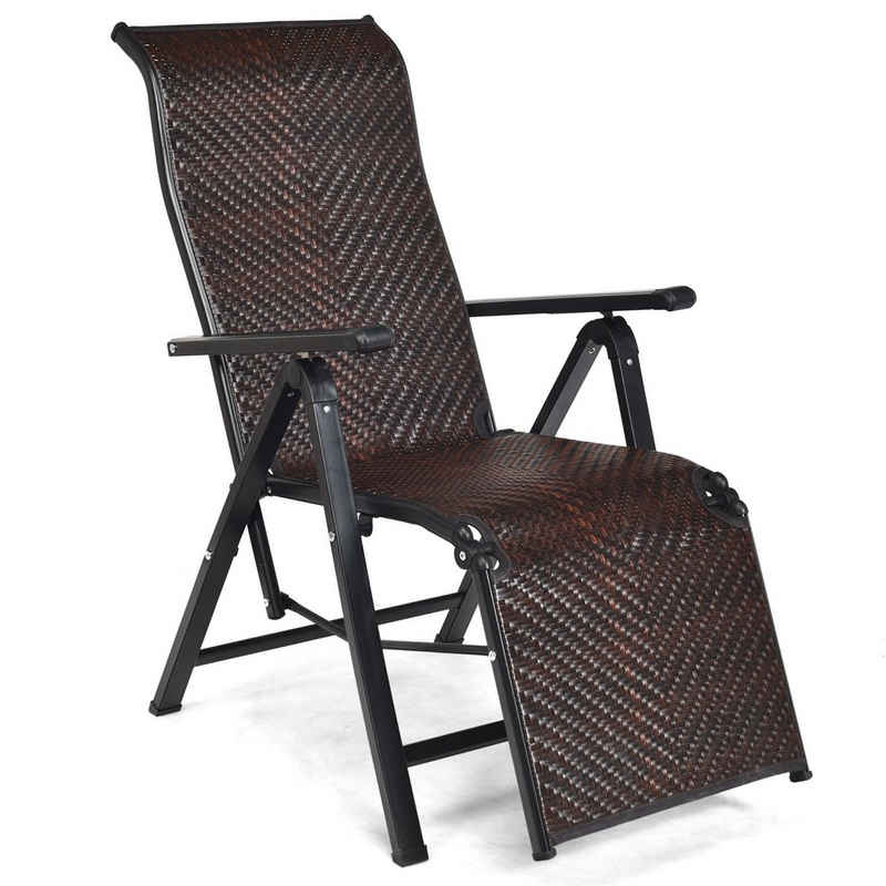 COSTWAY Relaxliege »2er Liegestuhl«, klappbar, mit verstellbaren Lehnen und Armlehne