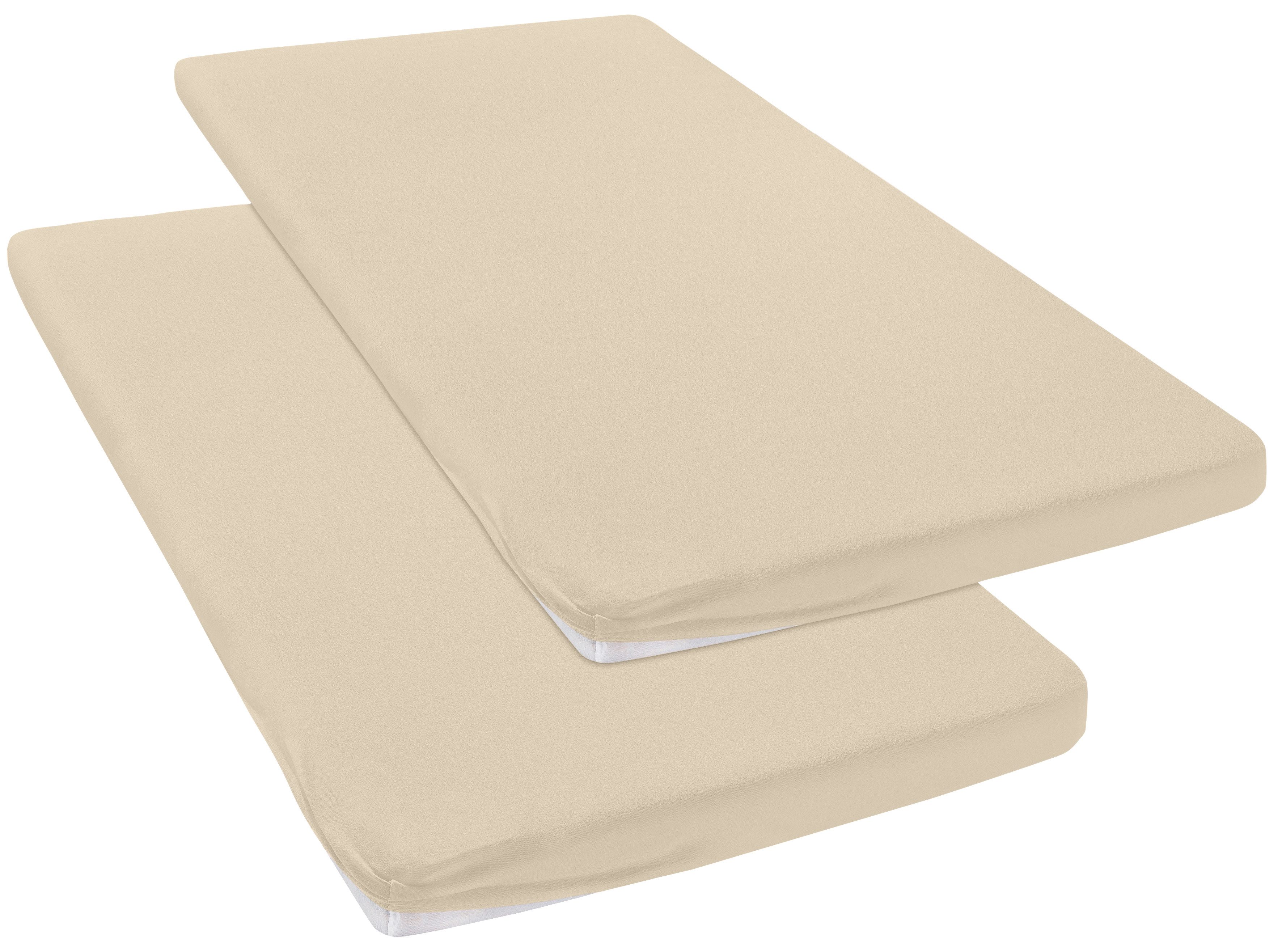 OTTO home Spannbettlaken Topper Basic, in Gr. 90x200, 140x200 oder 180x200 cm, Microfaser-Jersey, Gummizug: rundum, (2 Stück), Baumwolle, Matratzen bis 8 cm Höhe, Bettlaken, Spannbetttuch, Laken