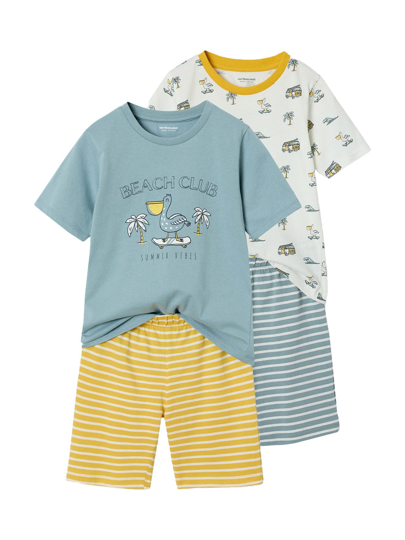 Schlafanzug 2er-Pack Jungen Sommer-Schlafanzüge mit Pelikan