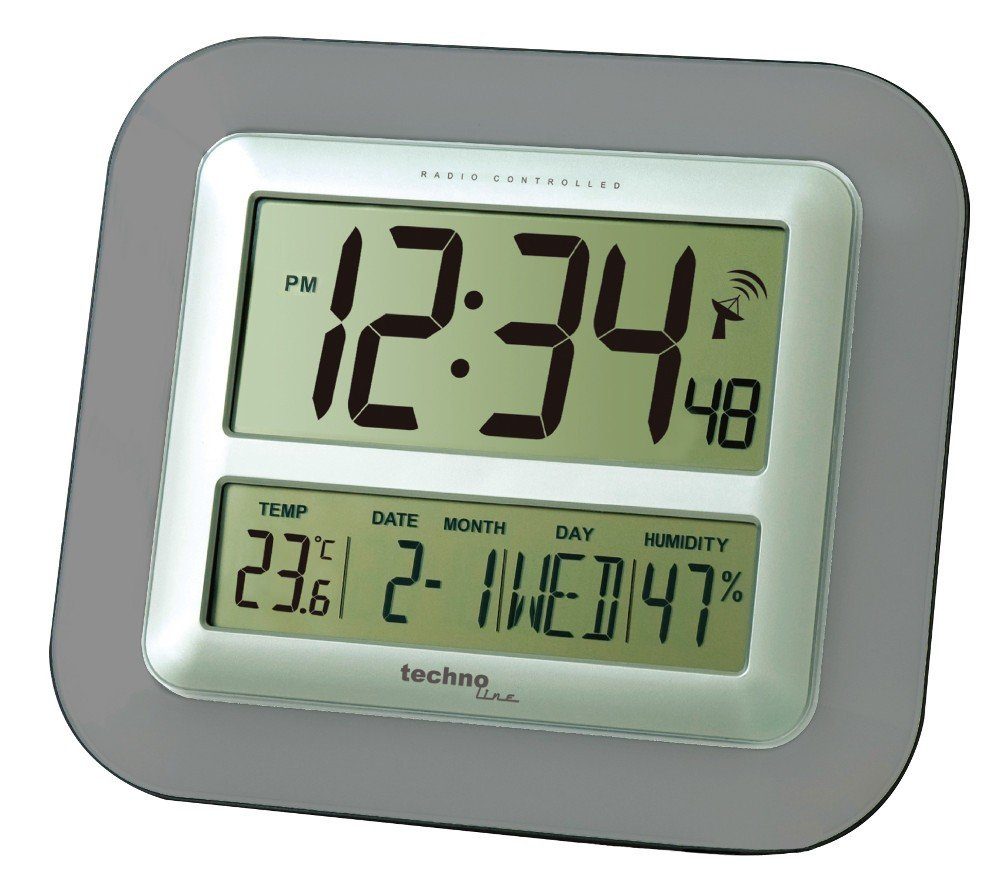 Funkwanduhr digital Jumbo-Wanduhr WS 8006 mit Temperatur- und Luftfeuchtigkeitsanzeige