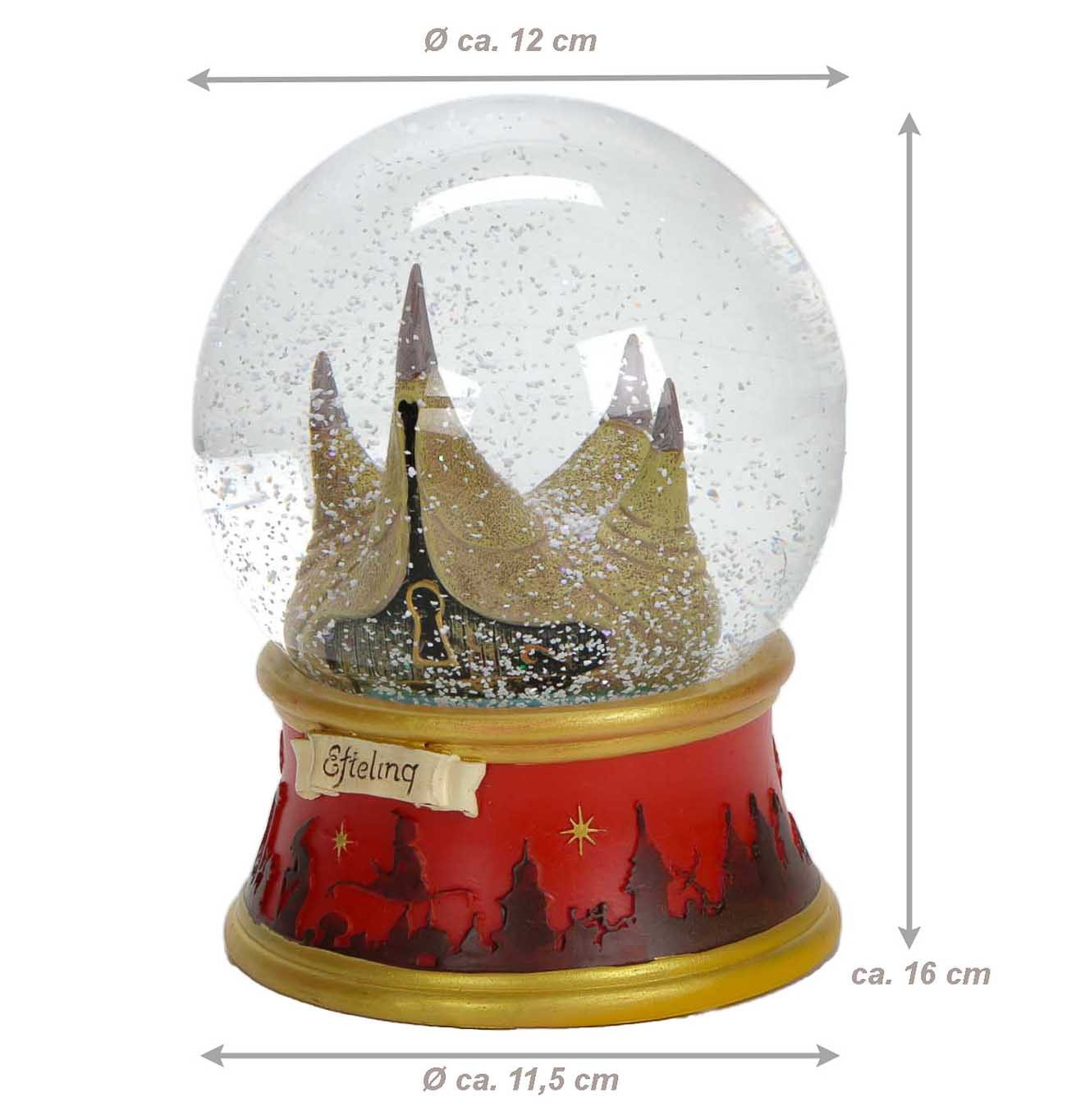LuVille Schneekugel Haus der fünf Sinne aus der Efteling-Weihnachtswelt, Weihnachtsdeko Schneekugel