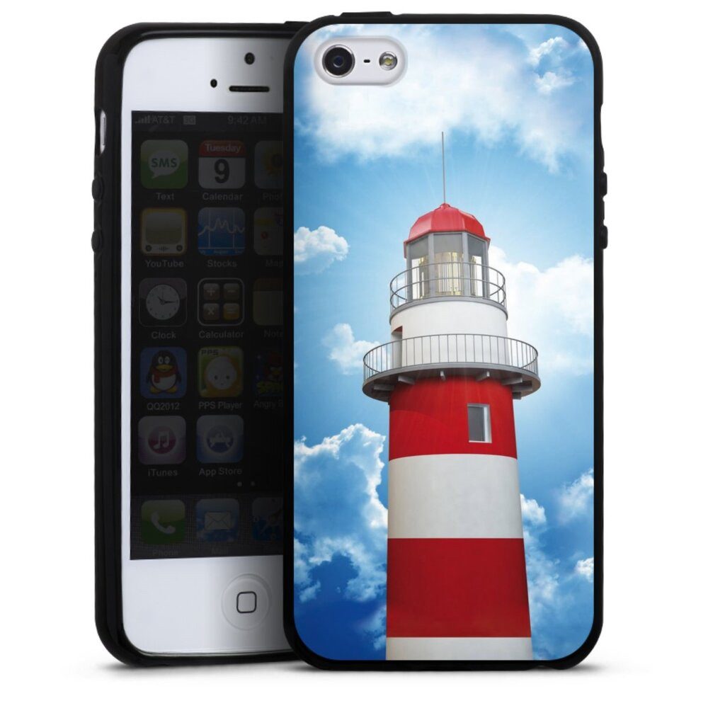 DeinDesign Handyhülle Leuchtturm Wolke Himmel Leuchtturm, Apple iPhone 5 Silikon Hülle Bumper Case Handy Schutzhülle