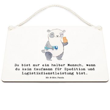 Mr. & Mrs. Panda Hinweisschild DIN A6 Kaufmann für Spedition und Logistikdienstleistung Herz - Weiß, (1 St), Mit Kordel