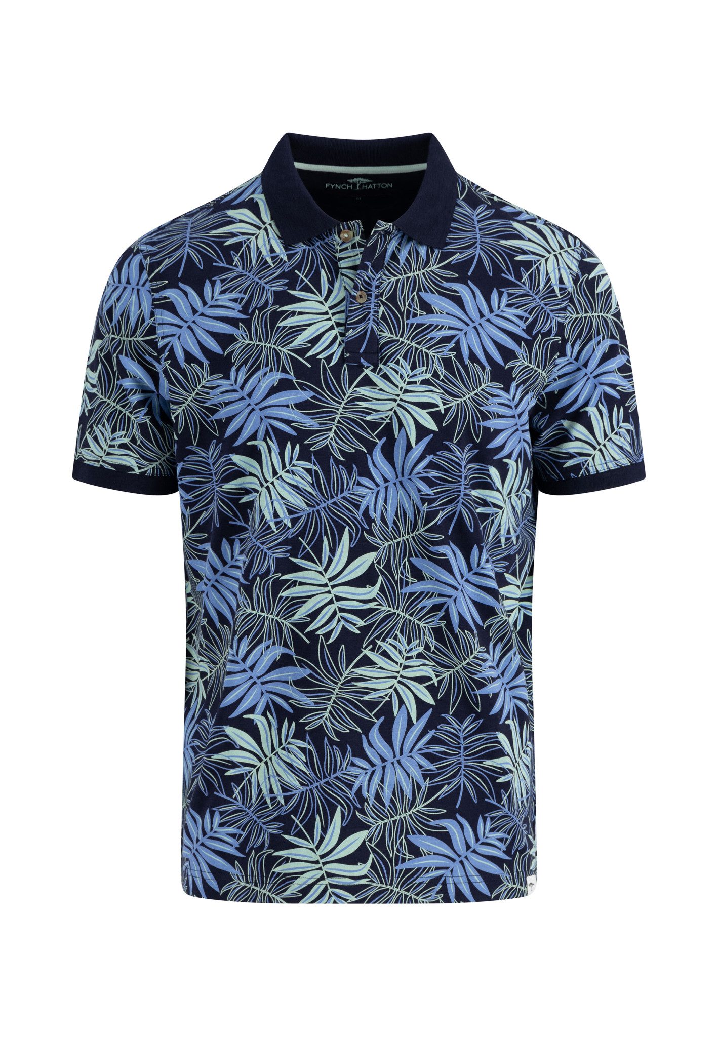 FYNCH-HATTON T-Shirt Polo, slub, AOP günstig online kaufen