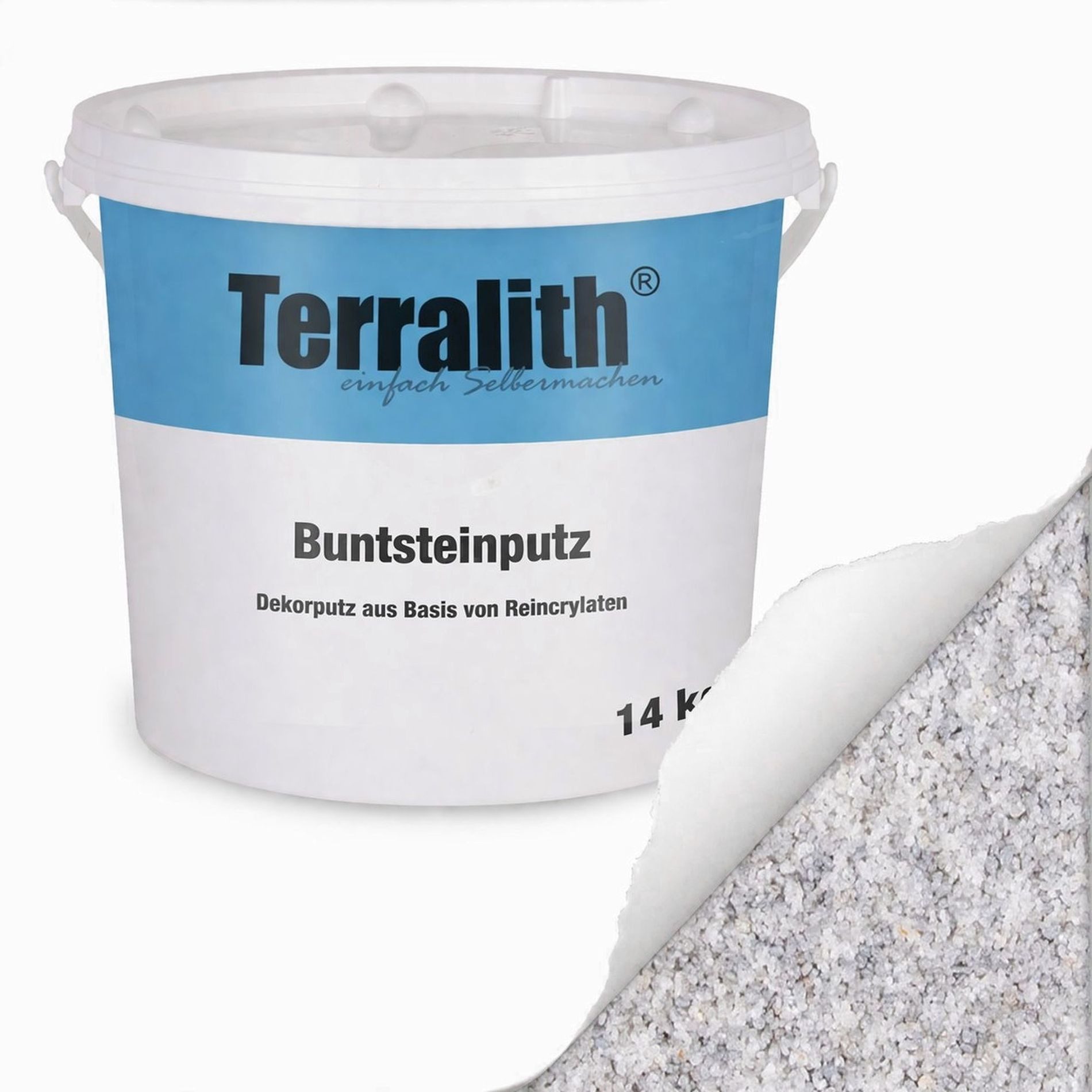 Terralith® Kunstharzputz Buntsteinputz Mosaikputz 1mm -14 kg- BSP1039 (Eimer, Verarbeitungsfertig) Dekorationsputz aus Marmor-Granulat bzw. eingefärbter Körnung