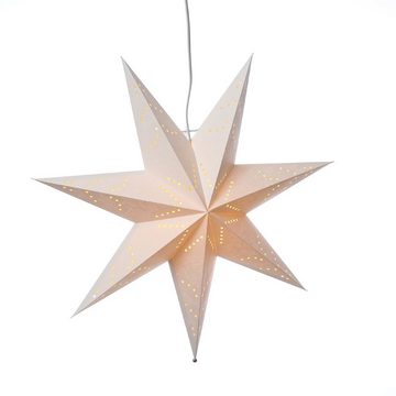 MARELIDA LED Stern Papierstern Luna Weihnachtsstern Faltstern Leuchtstern 50cm Kabel